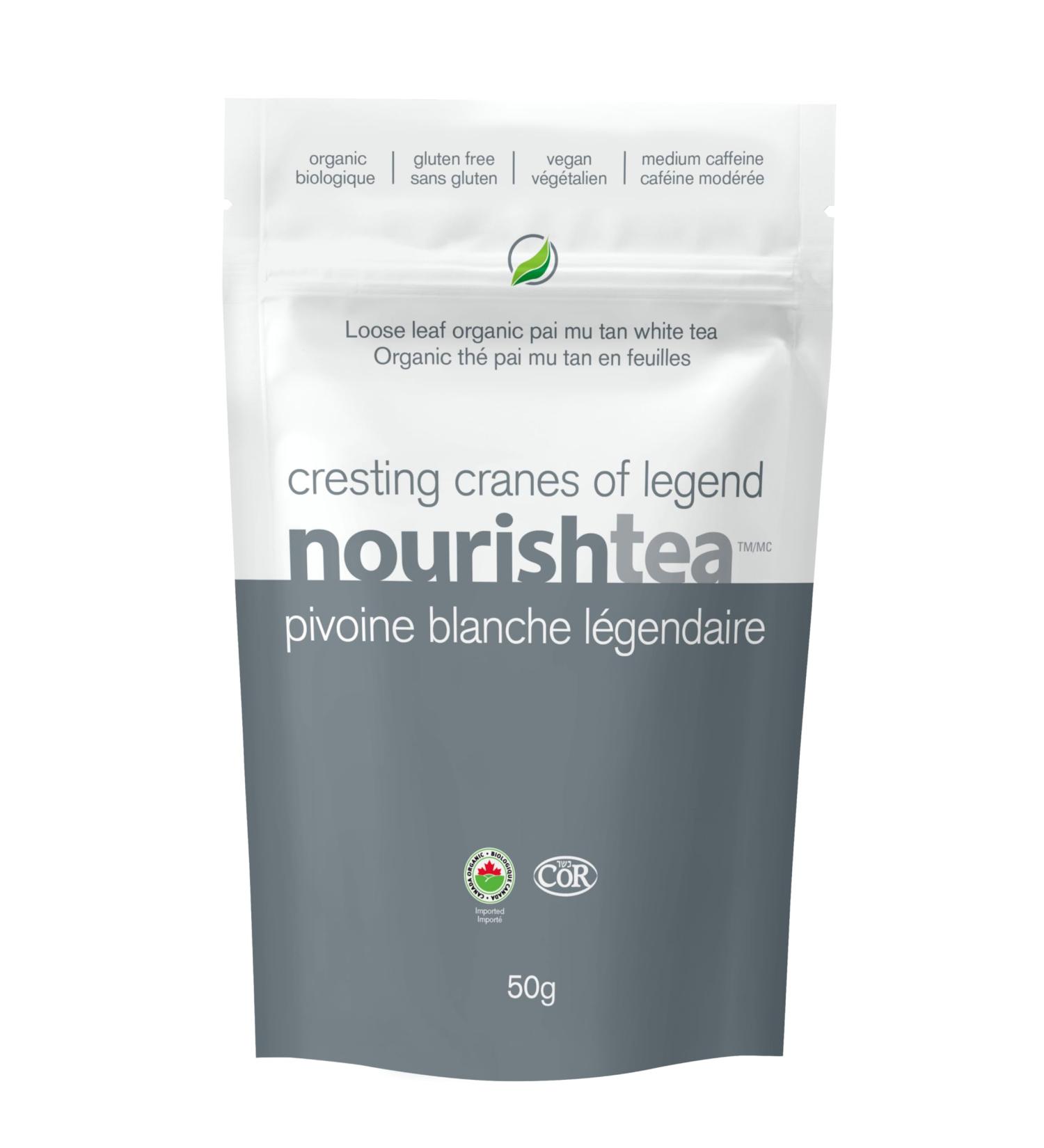 nourishtea - cresting cranes of legend organic premium loose leaf tea anti-oxidants peachy floral delicate 50g (pack of 1) - Buy Online on GoSupps.com