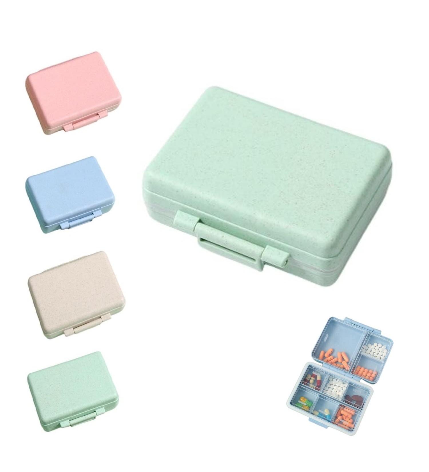 2023 Portable Daily Pill Organizer - 9 Compartment Waterproof Pill Box for Travel & Vitamins - G-1PC-Green - Buy Online on GoSupps.com