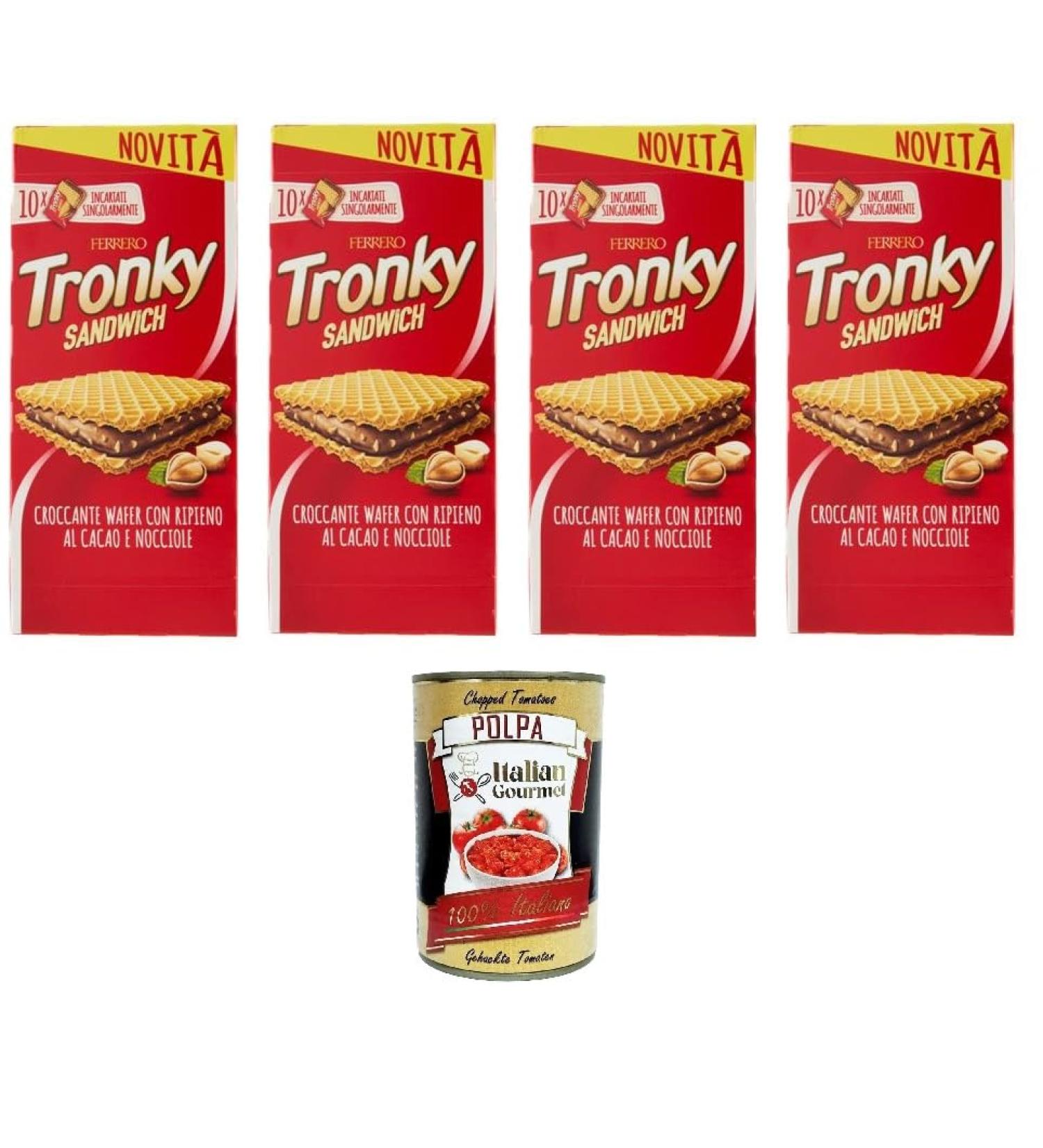 Italian Gourmet E.R. Tronky Pack of 4 x 220g packs of croque-monsieur pastry filled with cocoa and hazelnuts + Italian Gourmet Polpa 400g - Buy Online on GoSupps.com