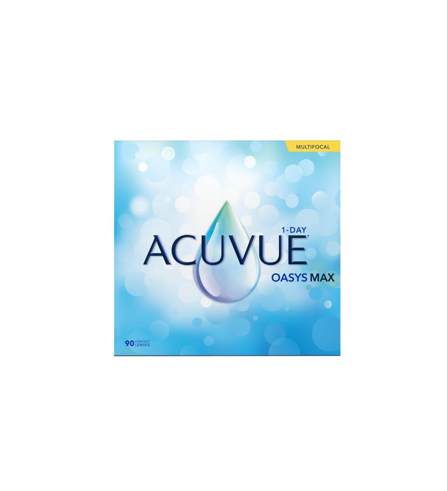 Buy Acuvue Oasys Max 1-Day Multifocal Daily Lenses - Near Intermediate & Distance Vision -2.25 DPT BC 8.4 UV Protection - International Shipping - Buy Online on GoSupps.com