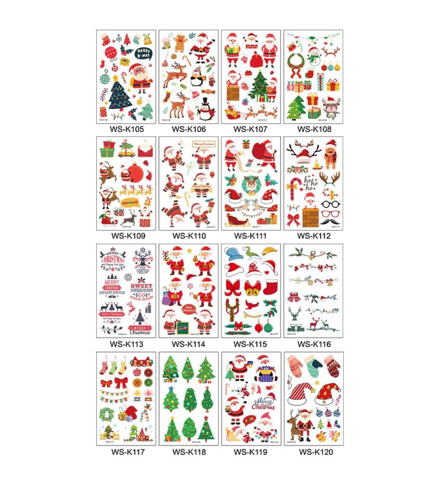 16Sheets Temporary Tattoos Sticker Christmas - Cartoon Cute Christmas Temporary Tattoos For Girls Boys Christmas Party Supplies Holidary Stickers Ornaments (16Sheets Christmas) - Buy Online on GoSupps.com