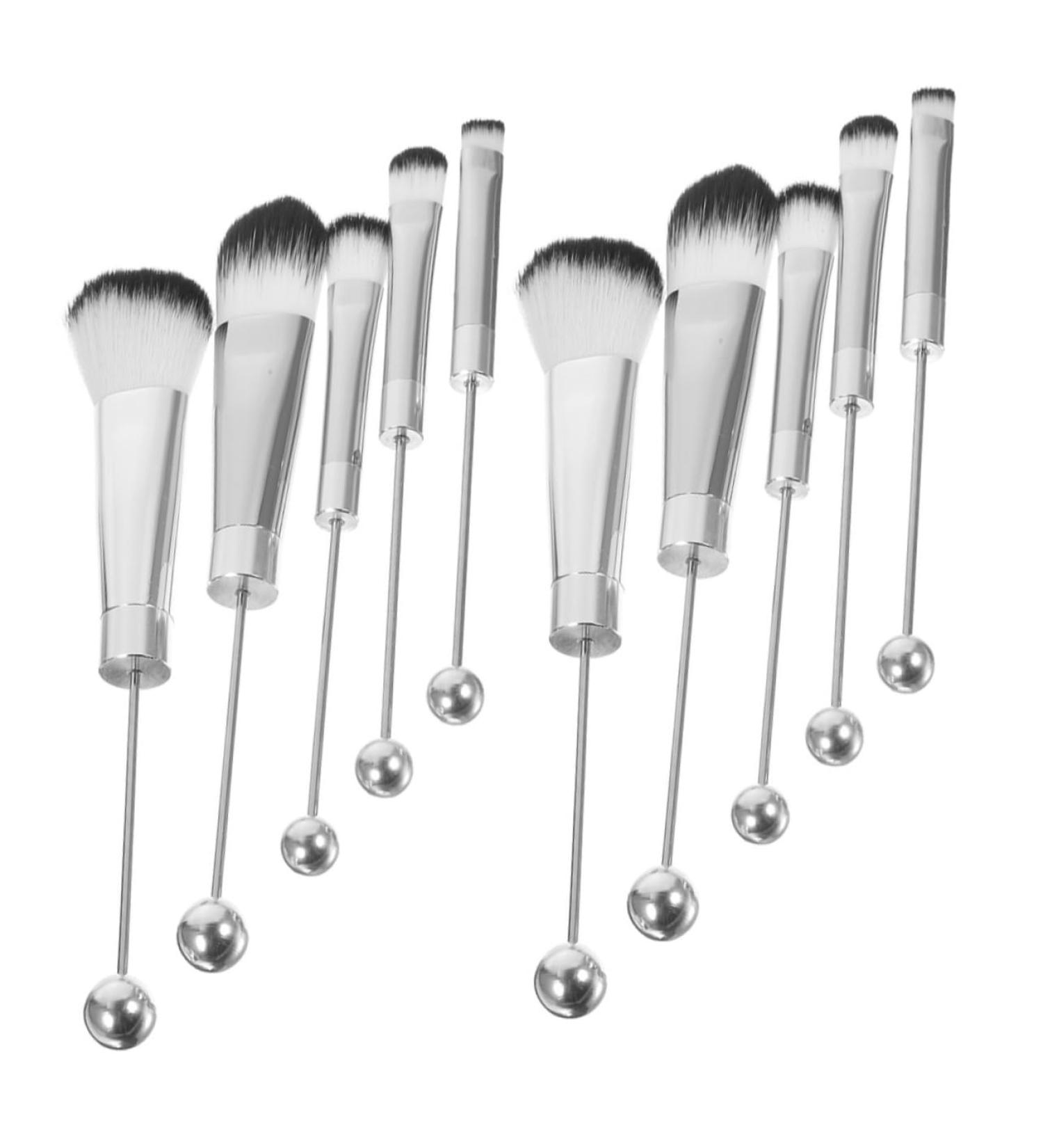 FRCOLOR 2 Sets Metal Handle Makeup Brush Eye Shadow Eyebrow Brush Eyeshadow Loose Powder Brush Eye Makeup Brush Makeup Brush for Women Blush Brush Concealer Brush Beaded Stainless Steel - Buy Online on GoSupps.com