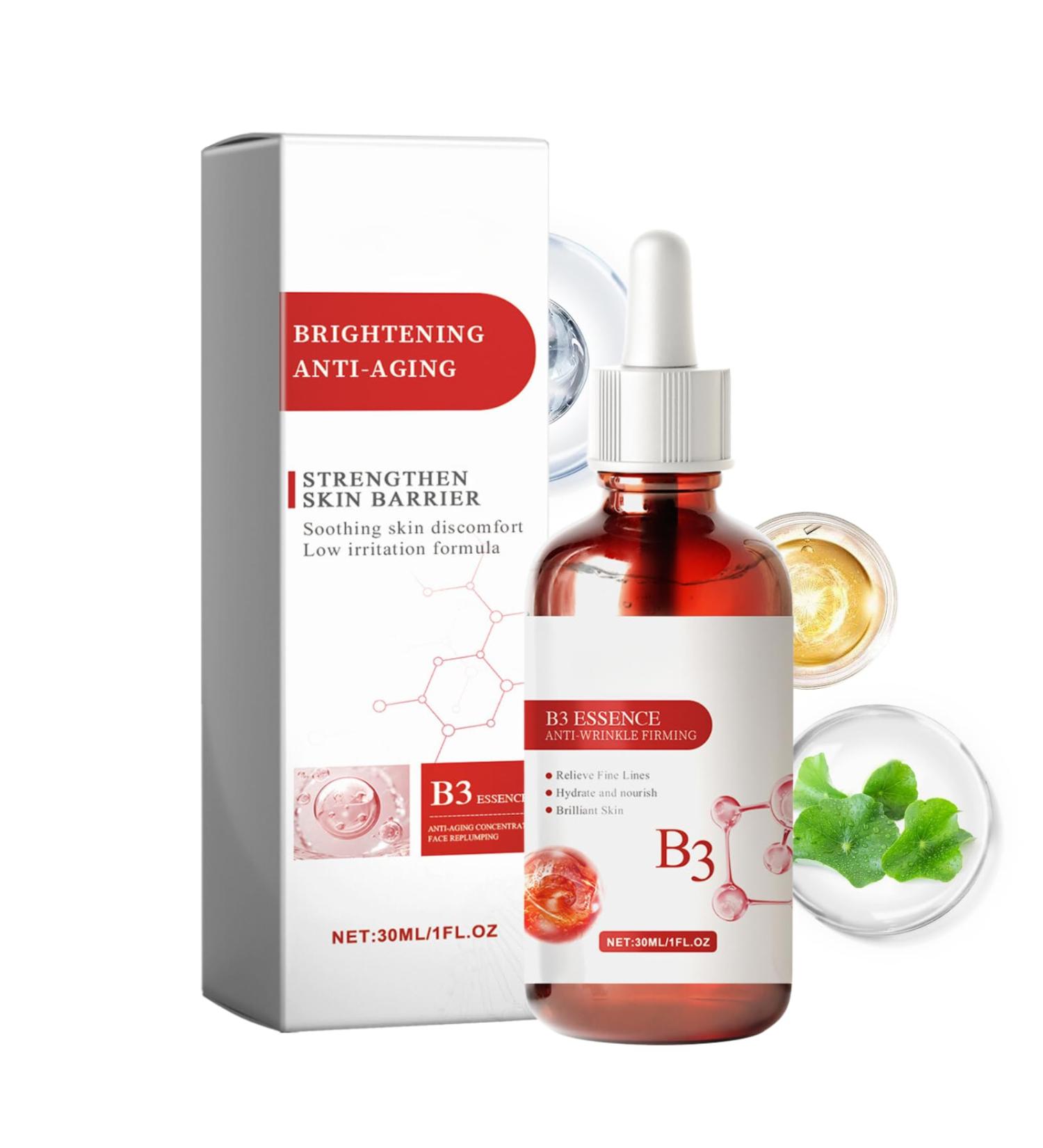 Vitamin B3 Niacinamide Serum Brightening Anti-Aging Serum Retinol B3 Anti Wrinkle Serum Hydrating Serum for Dry Skin Age Spot Remover Strengthen Skin Barrier Relieve Redness Enhance Elasticity - Buy Online on GoSupps.com