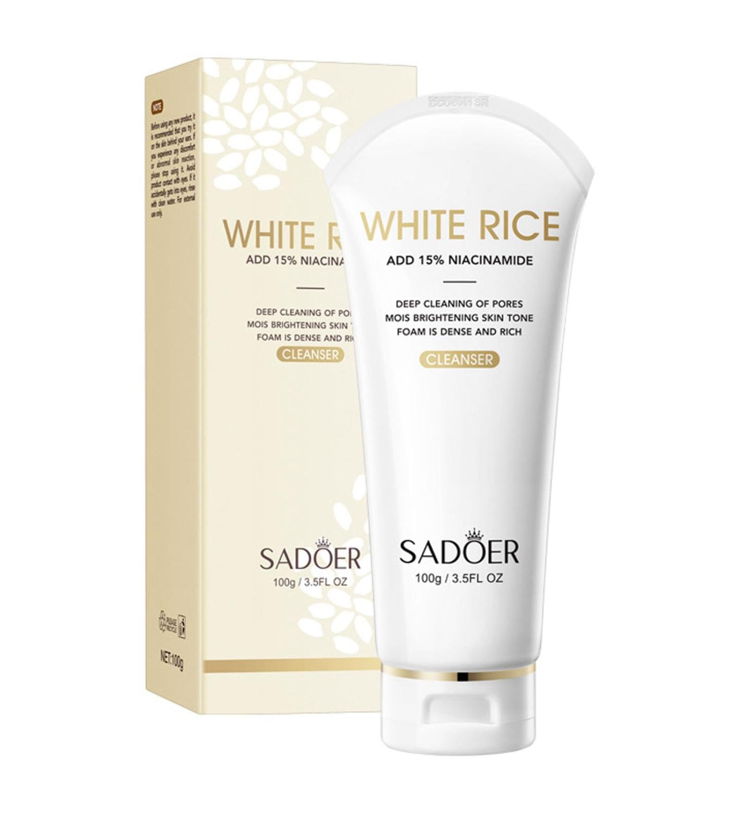 Buy Rice Face Cleanser - Hydrating Foaming Wash with Vitamin B3 for Dry Skin | Gentle Soothing & Oil Control | International Shipping Available - Buy Online on GoSupps.com