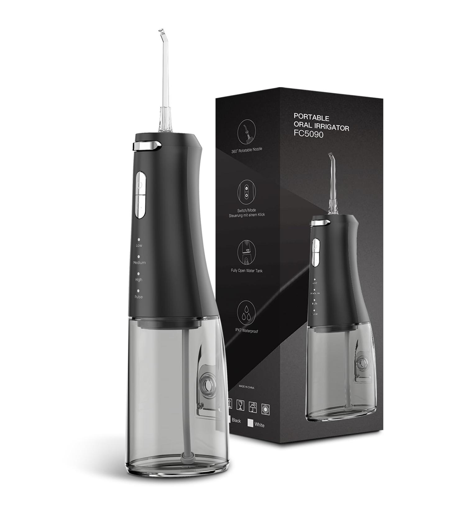 Mouth Shower Wireless - Fulkeley Portable Electric Tooth Cleaner | Best Test Winner | 4 Modes & Nozzles | 300ml Oral Care Water Tank | Travel & Home Use - Black - Buy Online on GoSupps.com
