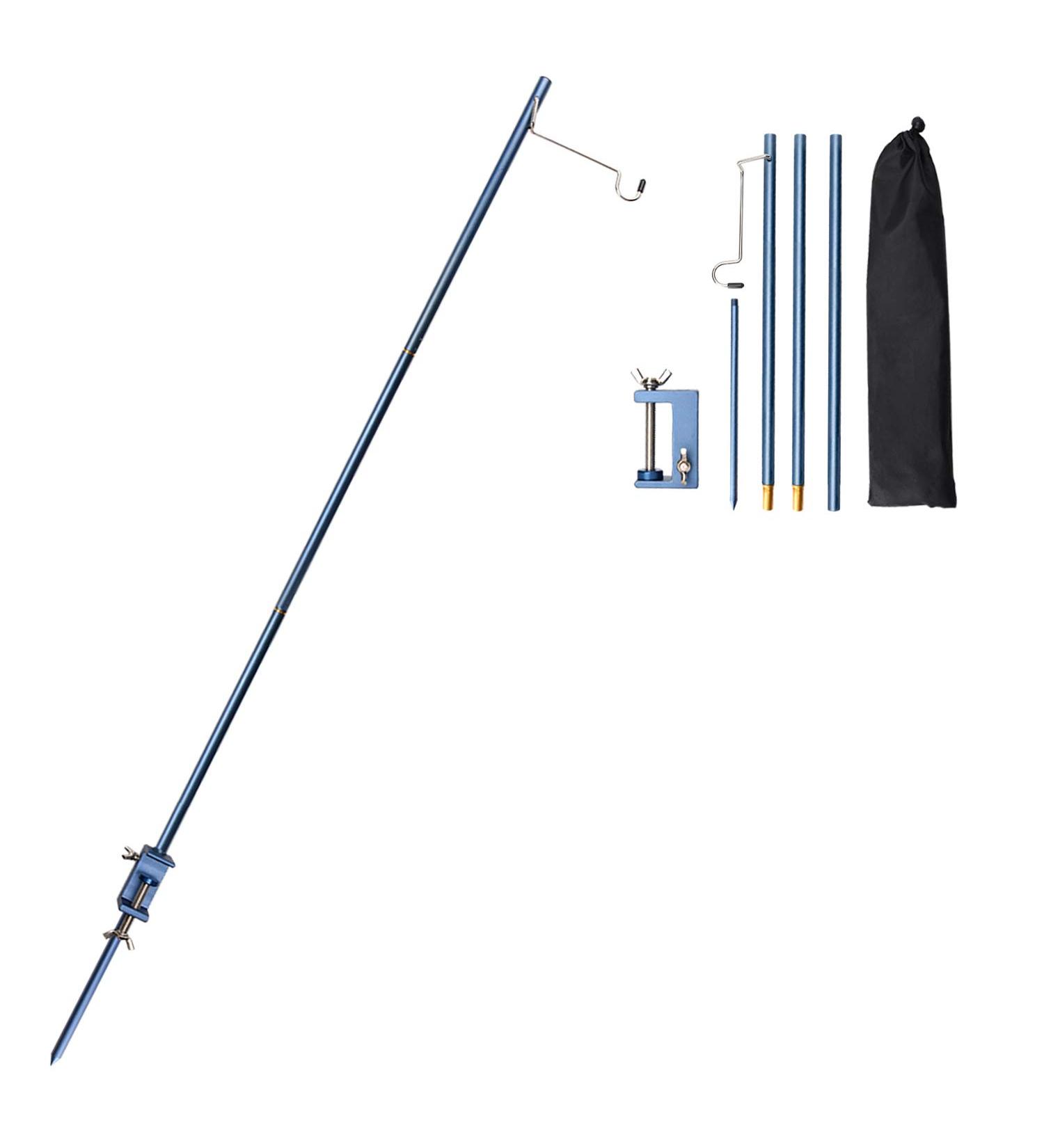 TOBWOLF Portable Camping Folding Lamp Pole - Collapsible Aluminum Lantern Stand for Picnic, Hiking, Fishing - Outdoor Hanging Light Holder Stick - Lightweight & Portable - Blue - Buy Online on GoSupps.com