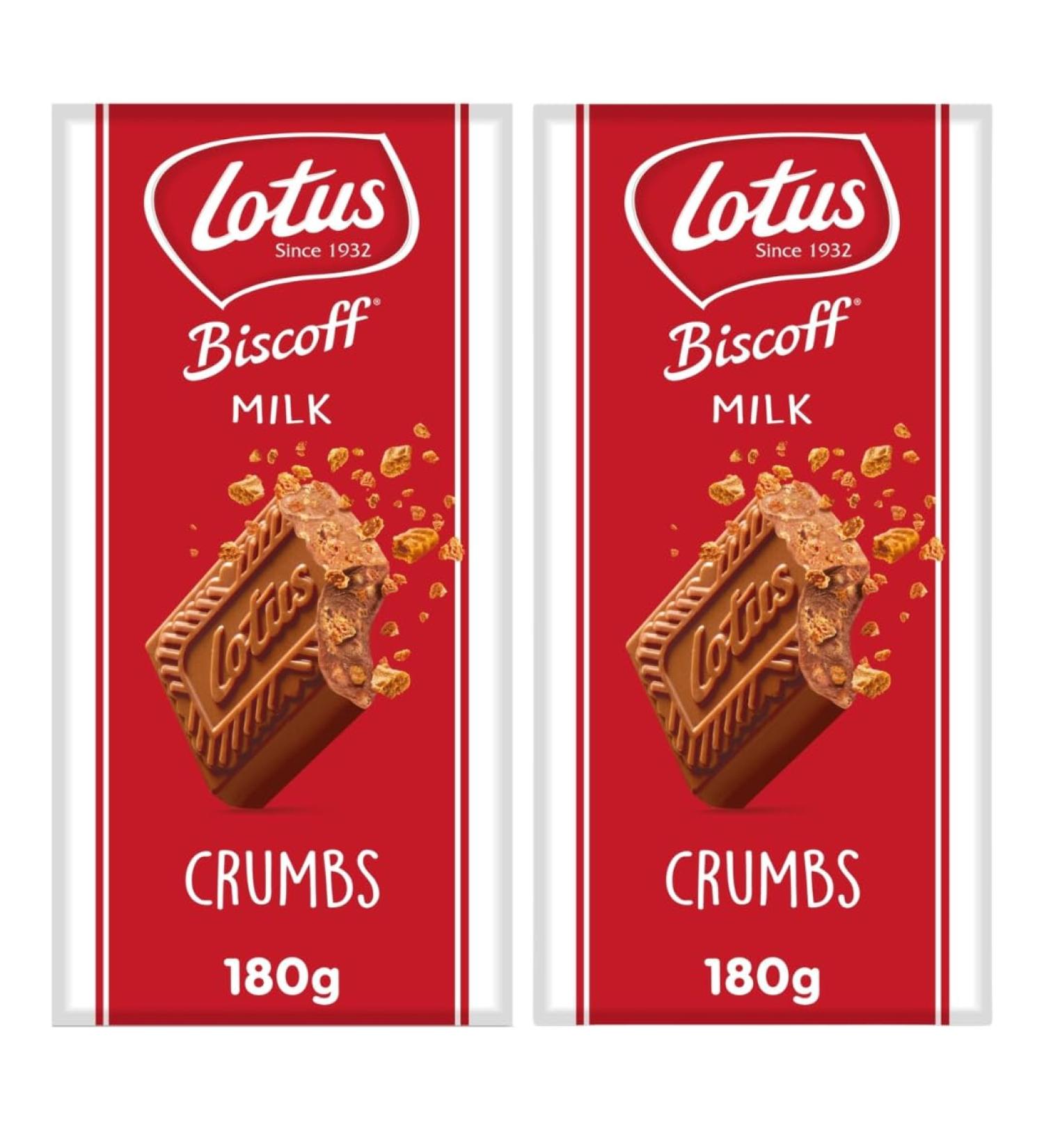 Caramel Biscuit Bundle with Lotus Biscoff Milk Chocolate Bar 180g (2 Pack)