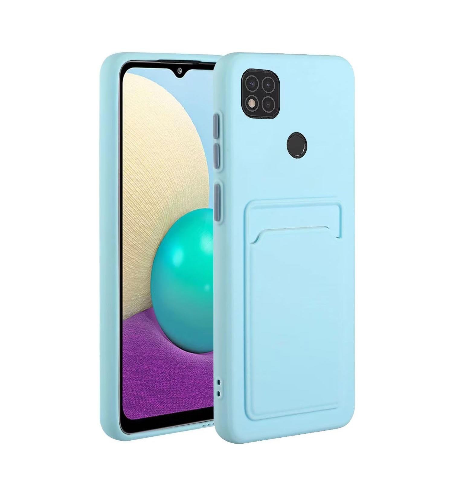 Tivenfezk Nadoli Ultra Thin Silicone Case for Xiaomi Redmi 10A - Shockproof Scratch-Resistant Wallet Cover with Credit Card Holder - Blue TPU Protective Case - Buy Online on GoSupps.com