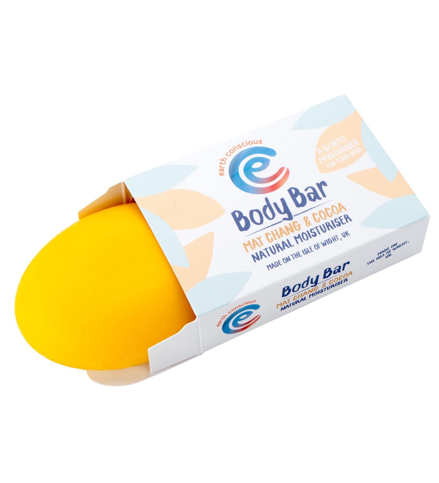 Earth Conscious Natural Solid Moisturising Body Lotion & Hand Cream Bar - Organic Vegan Friendly Skin Care May Chang & Cocoa Butter - Buy Online on GoSupps.com