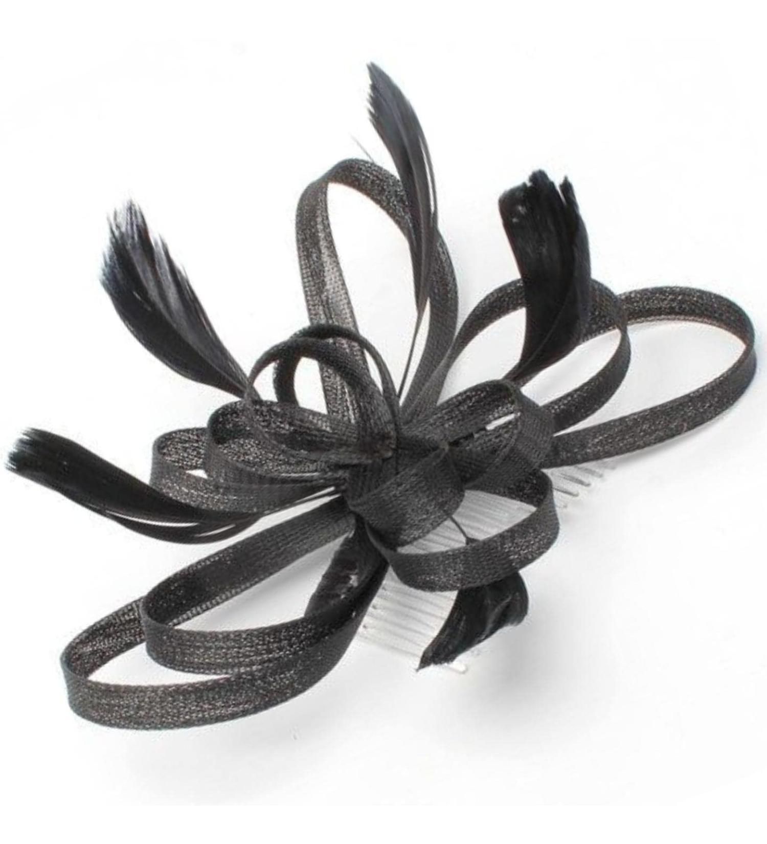 Topkids Accessories Fascinator Hair Slide Hair Comb Fascinators Wedding Hair Slides Wedding Fascinators Royal Ascot Fascinator On Clear Comb For Women Ladies Girls (Black) - Buy Online on GoSupps.com