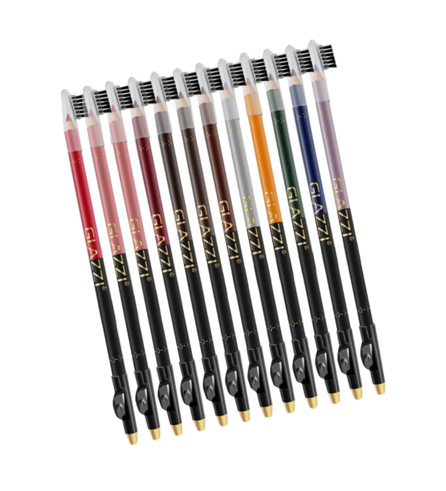 Healvian 12pcs Lip Liner Eyeliner Eyebrow Pencil Cosmetic Tool Long Lasting Eyeliner Makeup Pencil Plastic 1 count (Pack of 1) Assorted Color - Buy Online on GoSupps.com