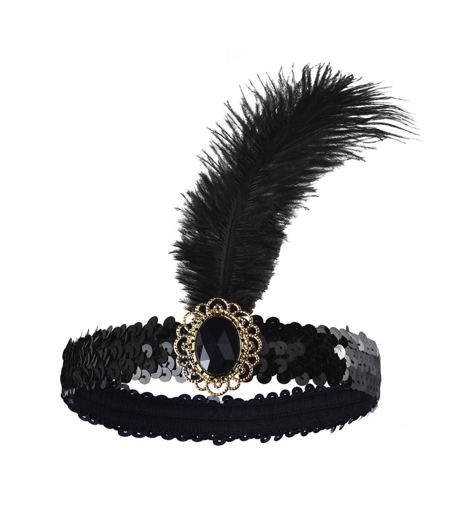 JUSTUSNX Gatsby Sequin Feather Crystal Headband 1920s Flapper Feather Headband Rhinestone Flapper Headpiece Party Supplies for Women and Girls - Buy Online on GoSupps.com