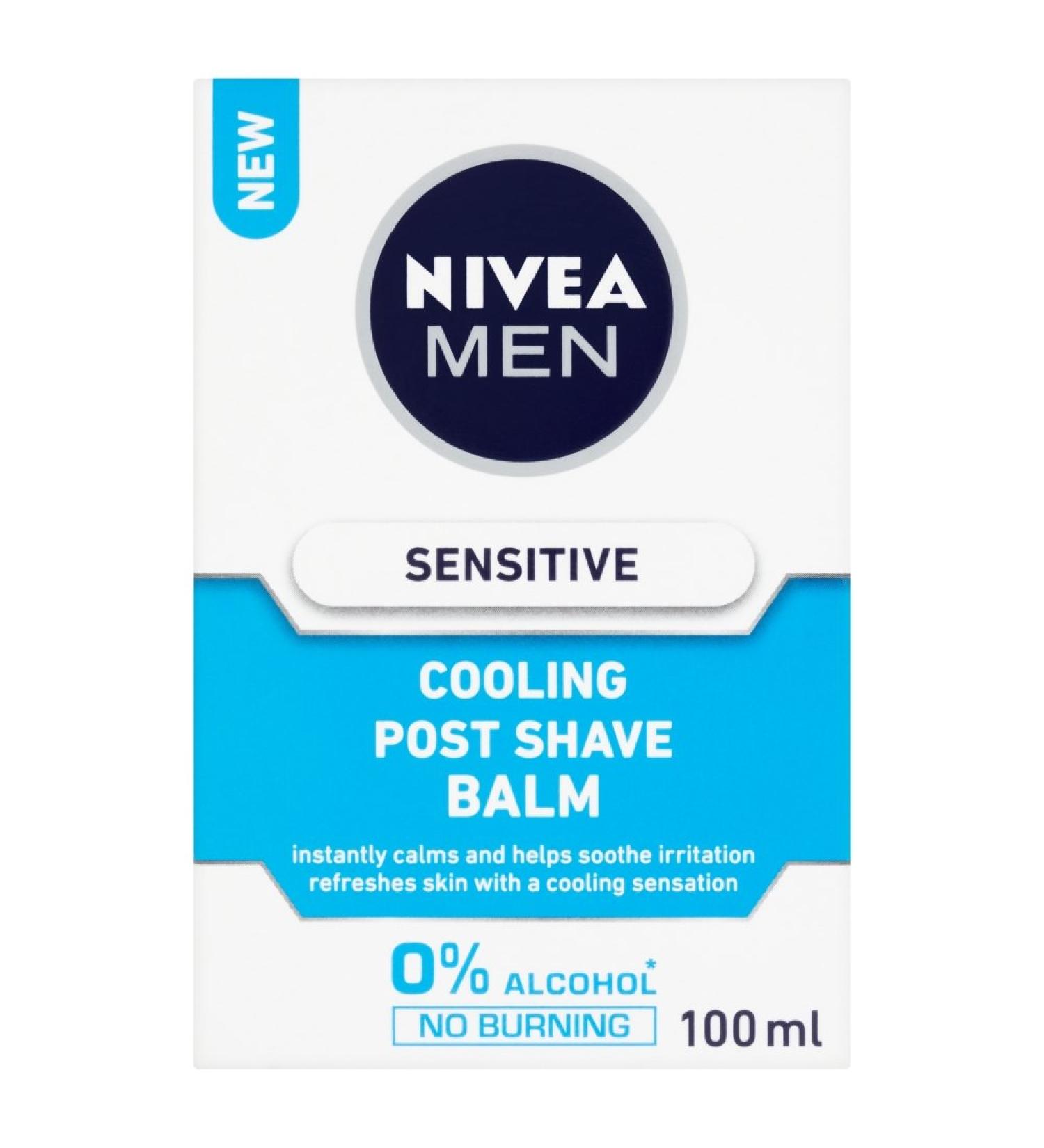 NIVEA Sensitive Cooling Post Shave Balm 100ml | Soothing Aftershave for Sensitive Skin - Fast International Shipping - Buy Online on GoSupps.com