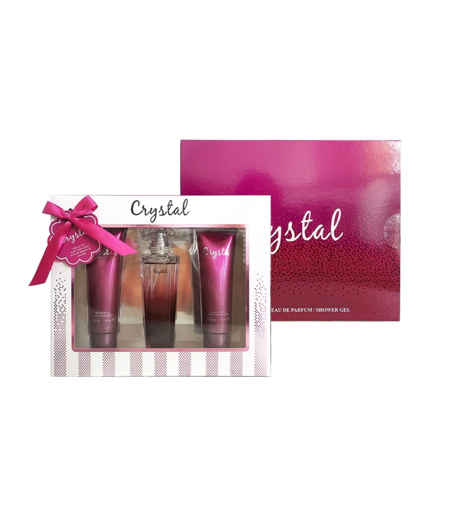 Crystal Perfume Gifts Sets for Women Eau De Parfum (3.4 fl oz) Body Lotion (3.0 fl oz) Shower Gel Our Impression of Tresor Midnight rose