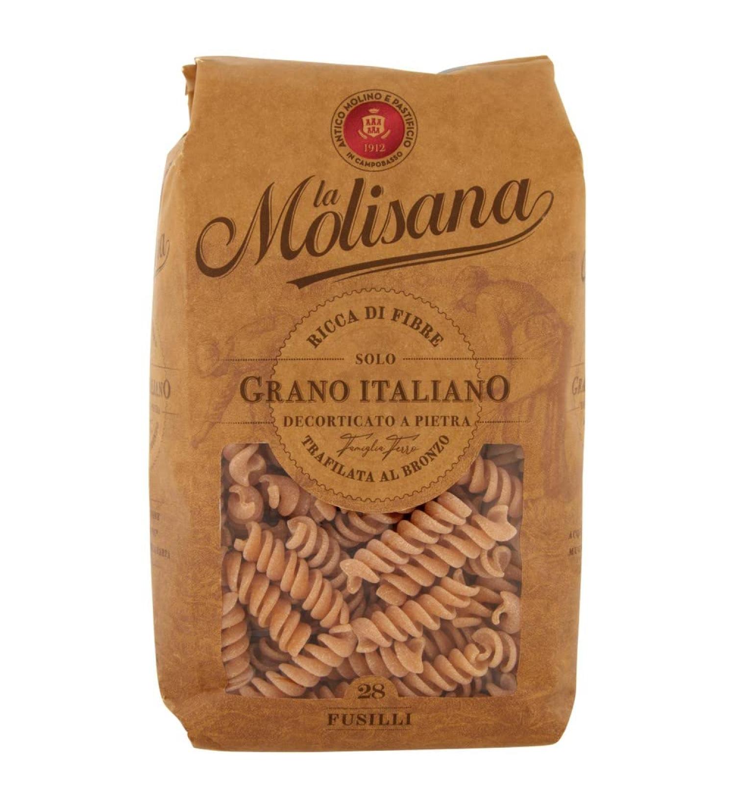  Italian Gourmet E.R. La Molisana Pasta Integrale Fusilli No. 28 Whole Grain Pasta 100% Italian Wheat Bronze Paste 500g + Italian Gourmet Polpa di Pomodoro 400g - Buy Online on GoSupps.com