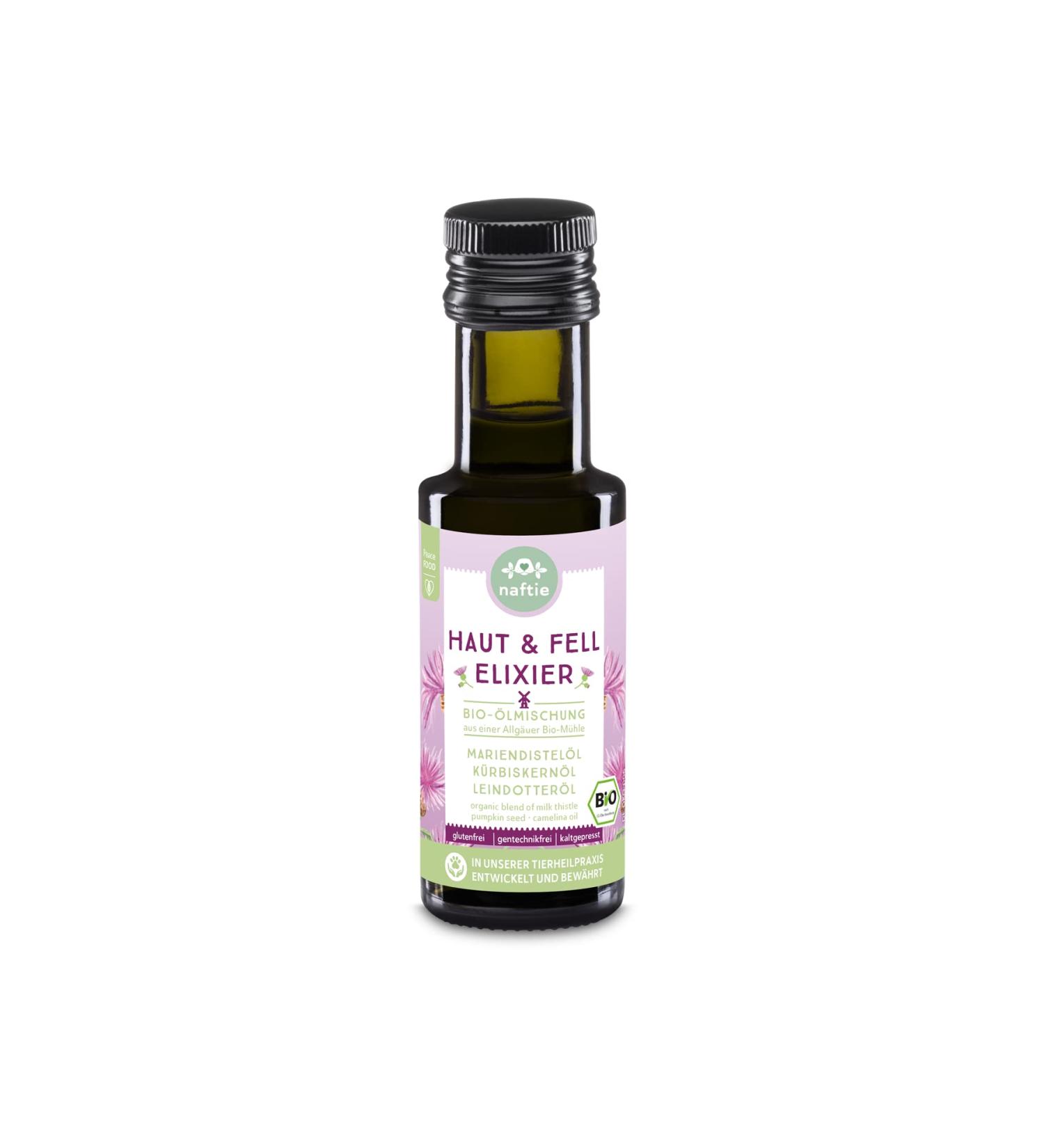 NAFTIE BOO: Organic Skin & Fur Elixir for Dogs - 100ml Thistle Pumpkin & Linseed Oil Blend - Buy Online on GoSupps.com