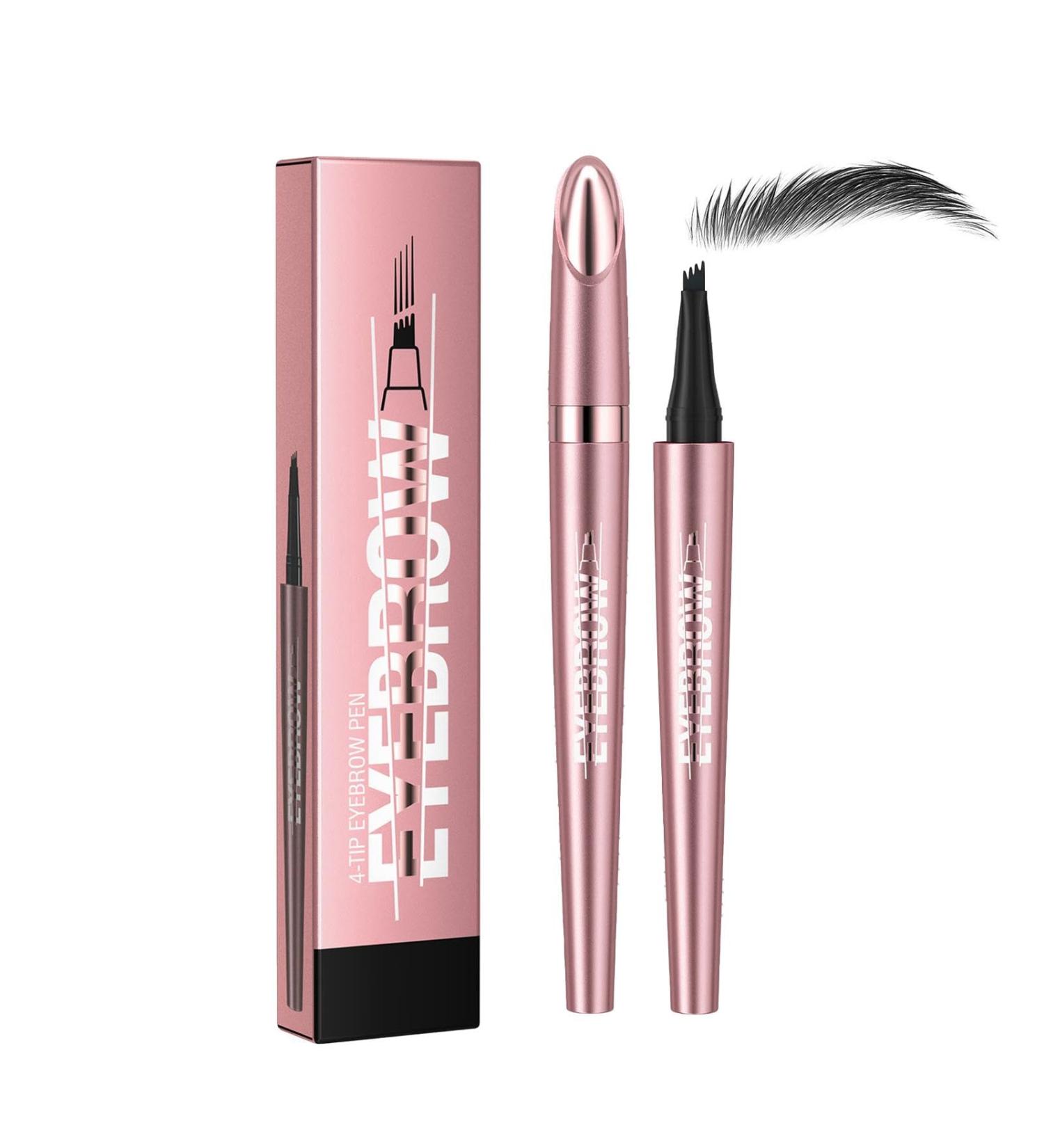 Magic Eyebrow Pencil 3d Microblading Eyebrow Pen Smudge Proof Liquid Eyebrow Pencil Waterproof Eyebrow Pen With 4 Fork Tip Lasting Eyebrow Makeup For Natural Looking Brows(Black) - Buy Online on GoSupps.com