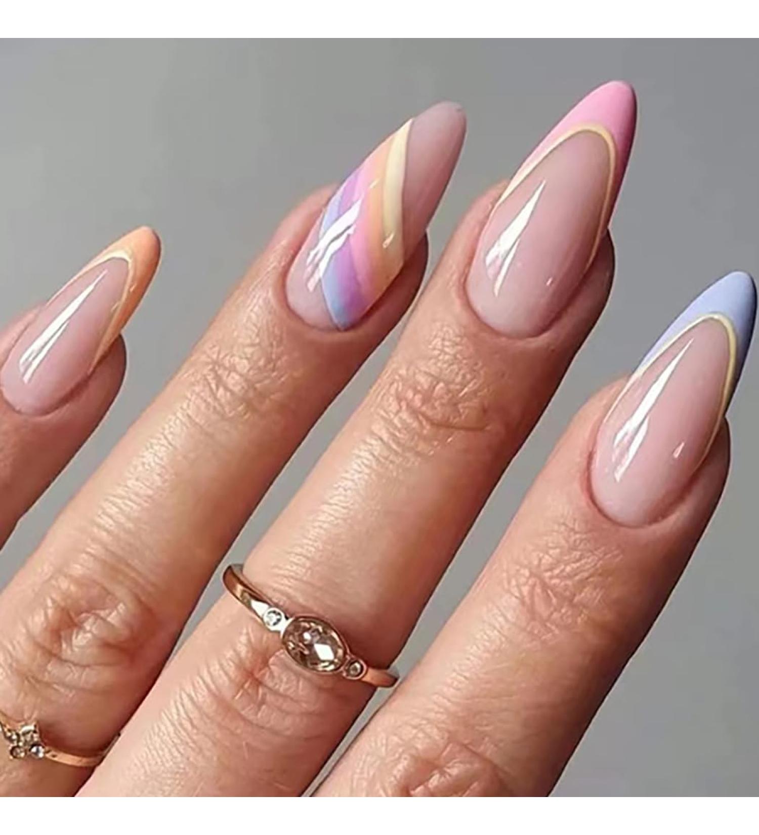 French False Nails Pink Heart Press on Nails Ballerina Acrylic Stick on Nails Almond Fake Nails 24pcs for Women and Girls (Color : Pink Size : A) - Buy Online on GoSupps.com