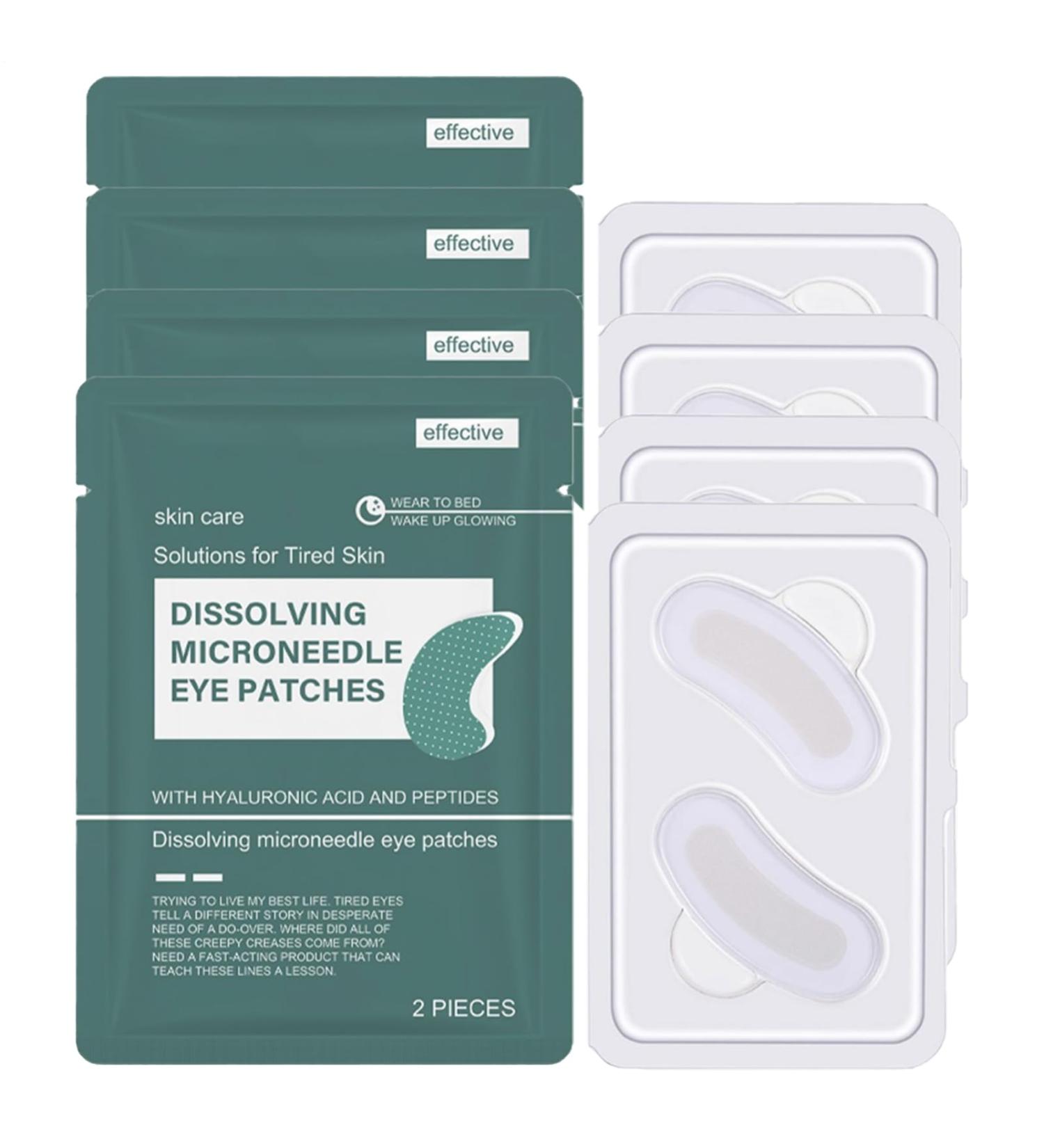 8PCS Patchs pour les Yeux Micro-aiguilles Dissolvantes Patch Nano Microneedle avec Acide Hyaluronique Peptides et Extraits de Naturels Soin Anti Cernes Poche et clat - Buy Online on GoSupps.com