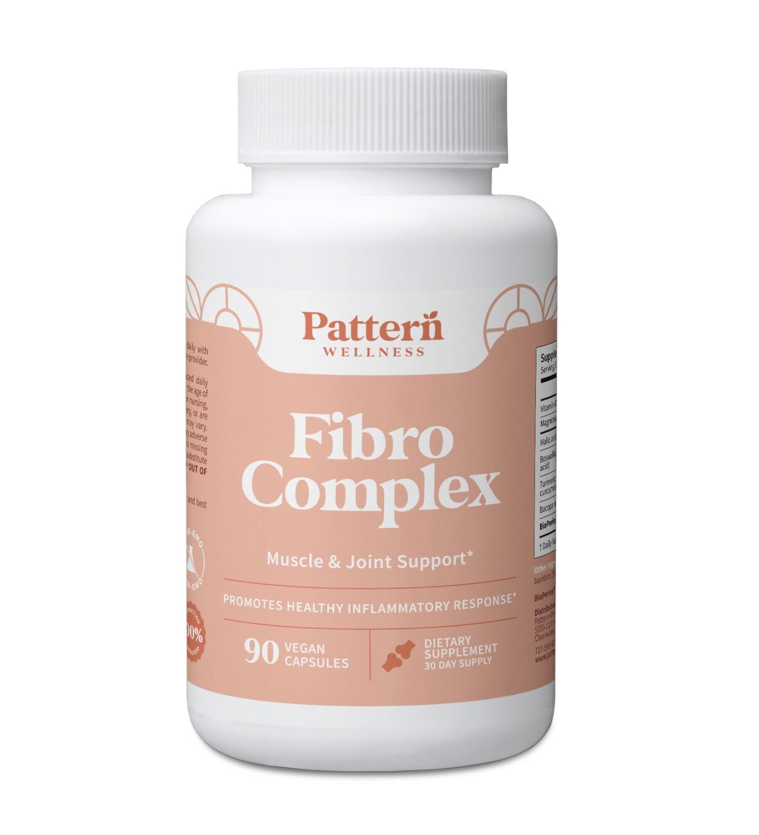 Pattern Wellness Fibro Complex Advanced Formula with BioPerine for Nutrient Absorption Supports Muscle Joint & Mobility Health 90 Vegan Capsules 90 Count (Pack of 1) - Buy Online on GoSupps.com