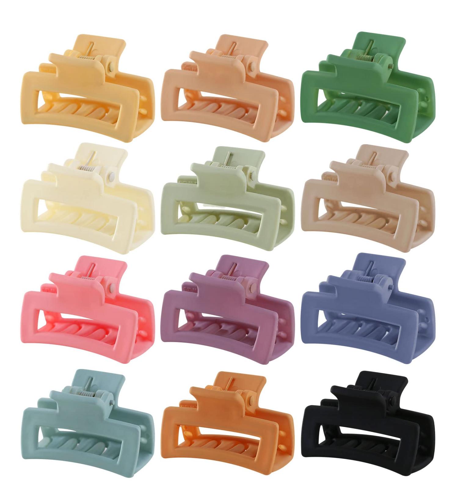 12 Pack Small Claw Clips - 1.5 Inch Mini Hair Clips for Women/Girls - Rectangle Hair Styling Accessories - Matte Banana Hair Jaw Clips - Buy Online on GoSupps.com