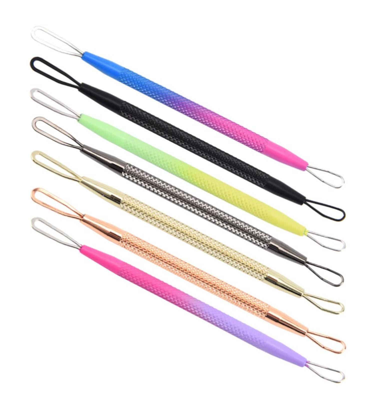 Heallily Professional Double-Sided Pimple & Comedon Remover - 7 x Needles Facial Cleaning Tool (Mixed Color) - Buy Online on GoSupps.com