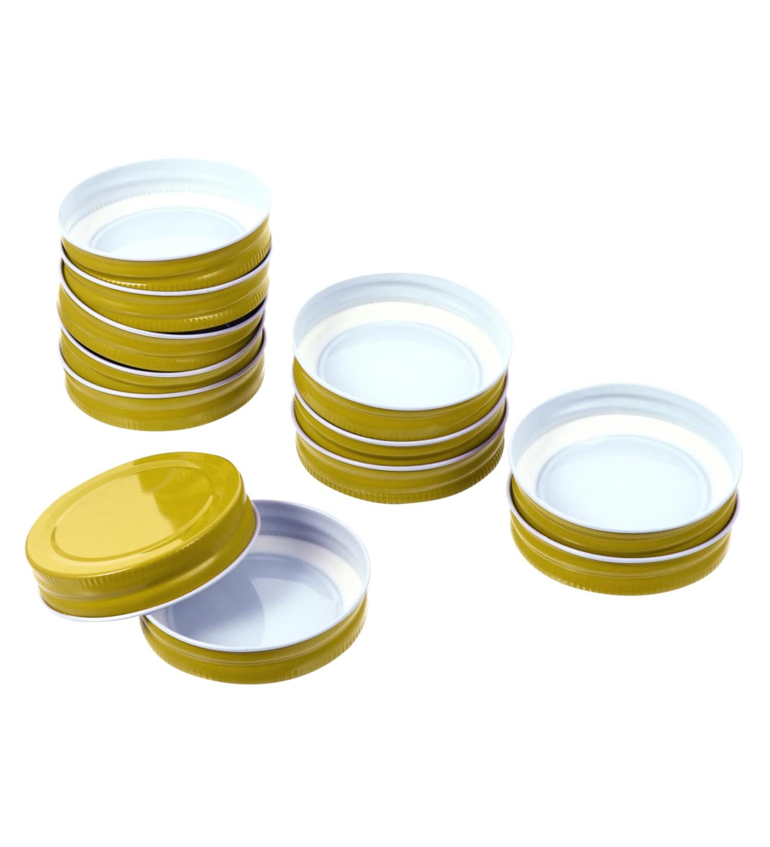 VINTORKY 12pcs Mason Jar Lids Canning Seal Lids Metal Lids Mason Jar Pour Spout Lids for Sealing Cover Covers Arts and Crafts for Kids Sealing Caps for Bottles Tinplate Spherical Child Hat 7x7x1.5cm Golden - Buy Online on GoSupps.com