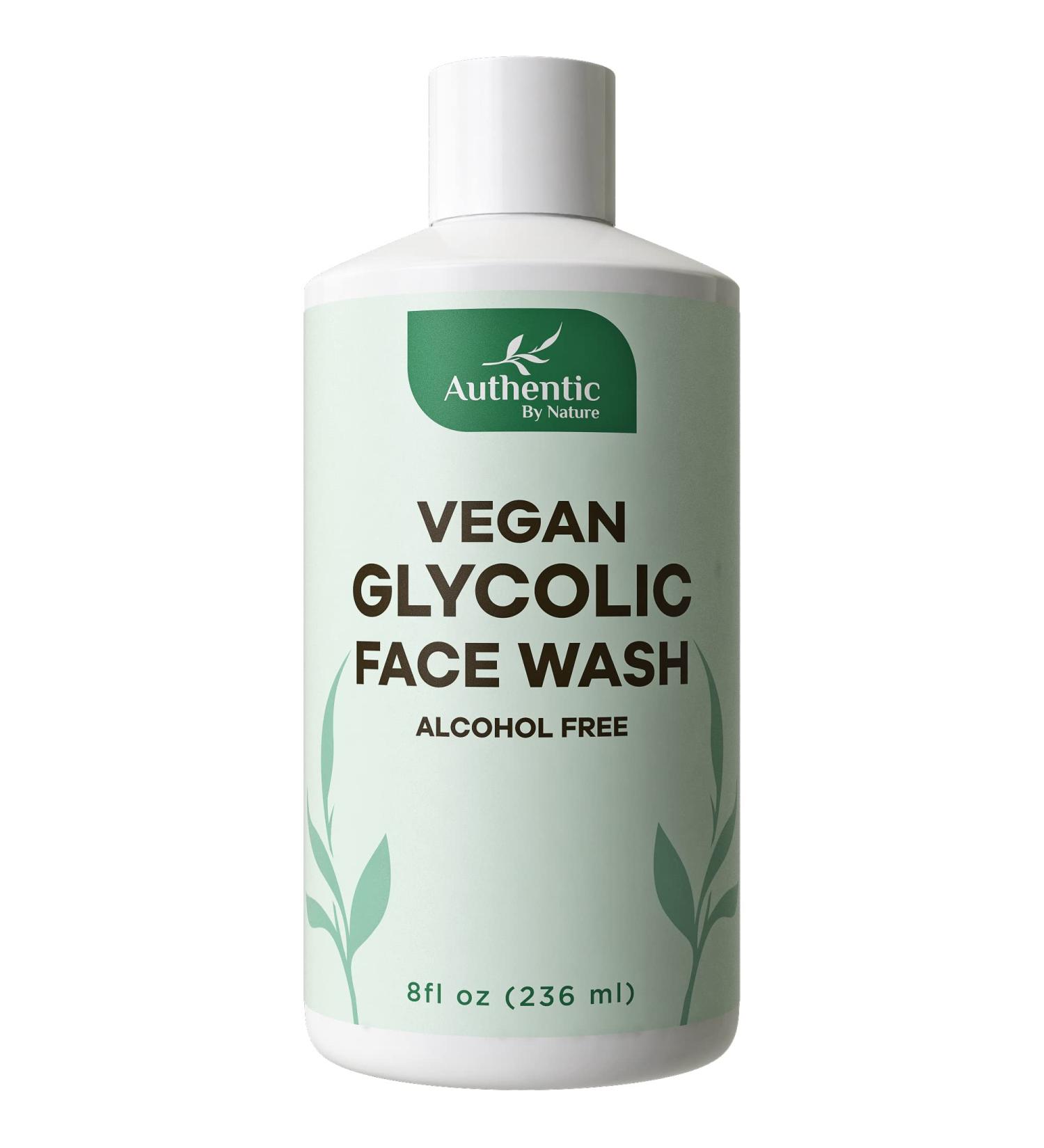 Vegan Glycolic Acid Face Wash with Cucumber & Seaweed Extract - Gentle Exfoliating Anti-Aging Cleanser for Acne Treatment, Men & Women - Hydrating, Moisturizing Facial Soap - Buy Online on GoSupps.com