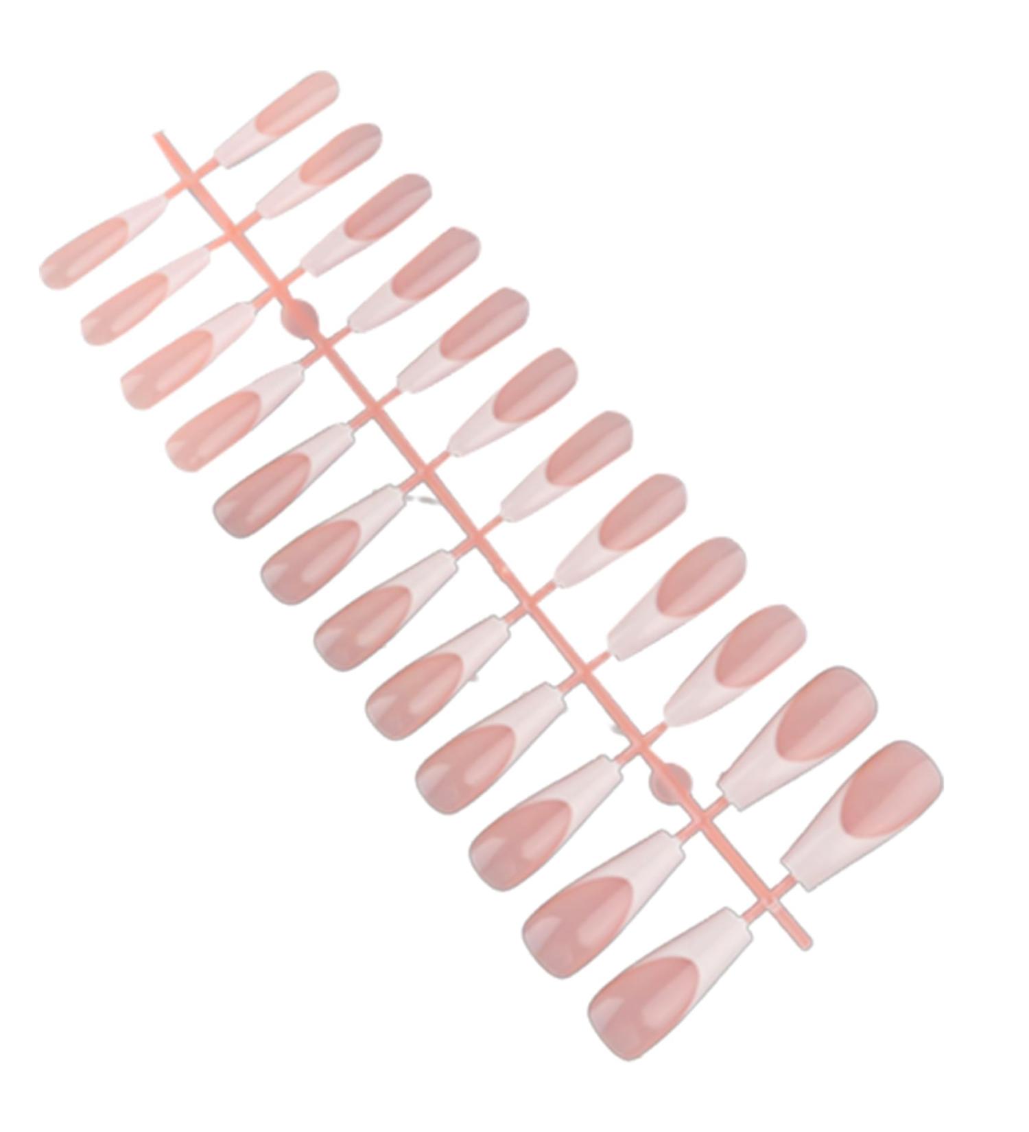 Press On Nails 10 Sheets Color Long Press On Nails With White Edge 12 Size Full Cover Stick On Nails Simple Style False Nails For Women Girls Nail Art Style3 - Buy Online on GoSupps.com