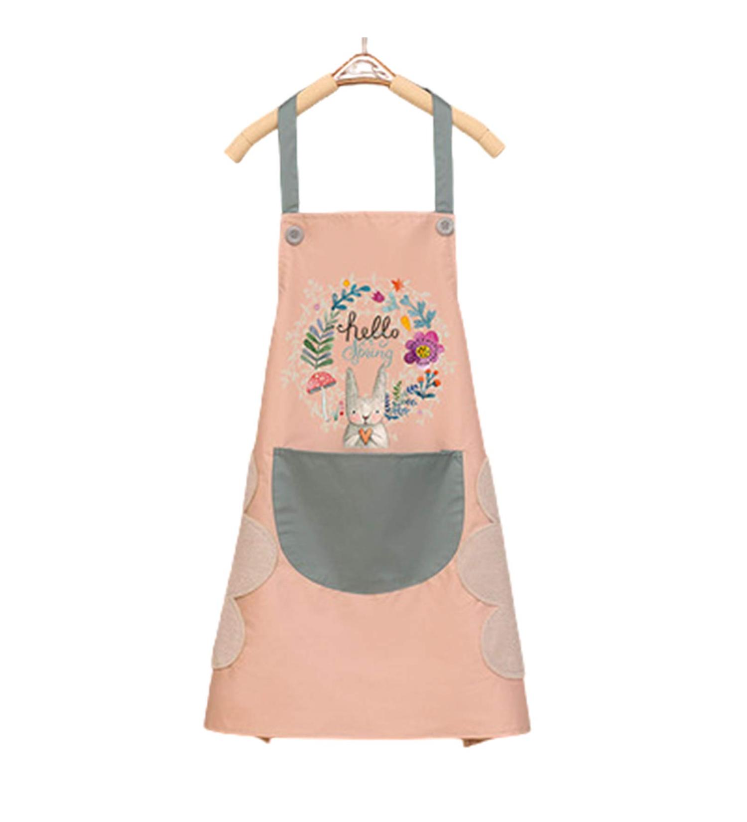 Women'S Kitchen Apron Waterproof And Oil-Proof Round Pockets On Both Sides Can Be Wiped Hands (Free A Pair Of Sleeves) - Buy Online on GoSupps.com
