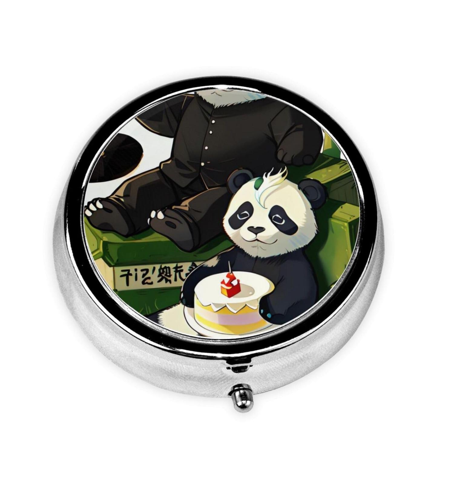 Buy Panda Father & Son Round Pill Box | 3 Compartment Travel Organizer | Portable Pill Storage for Travel - Buy Online on GoSupps.com