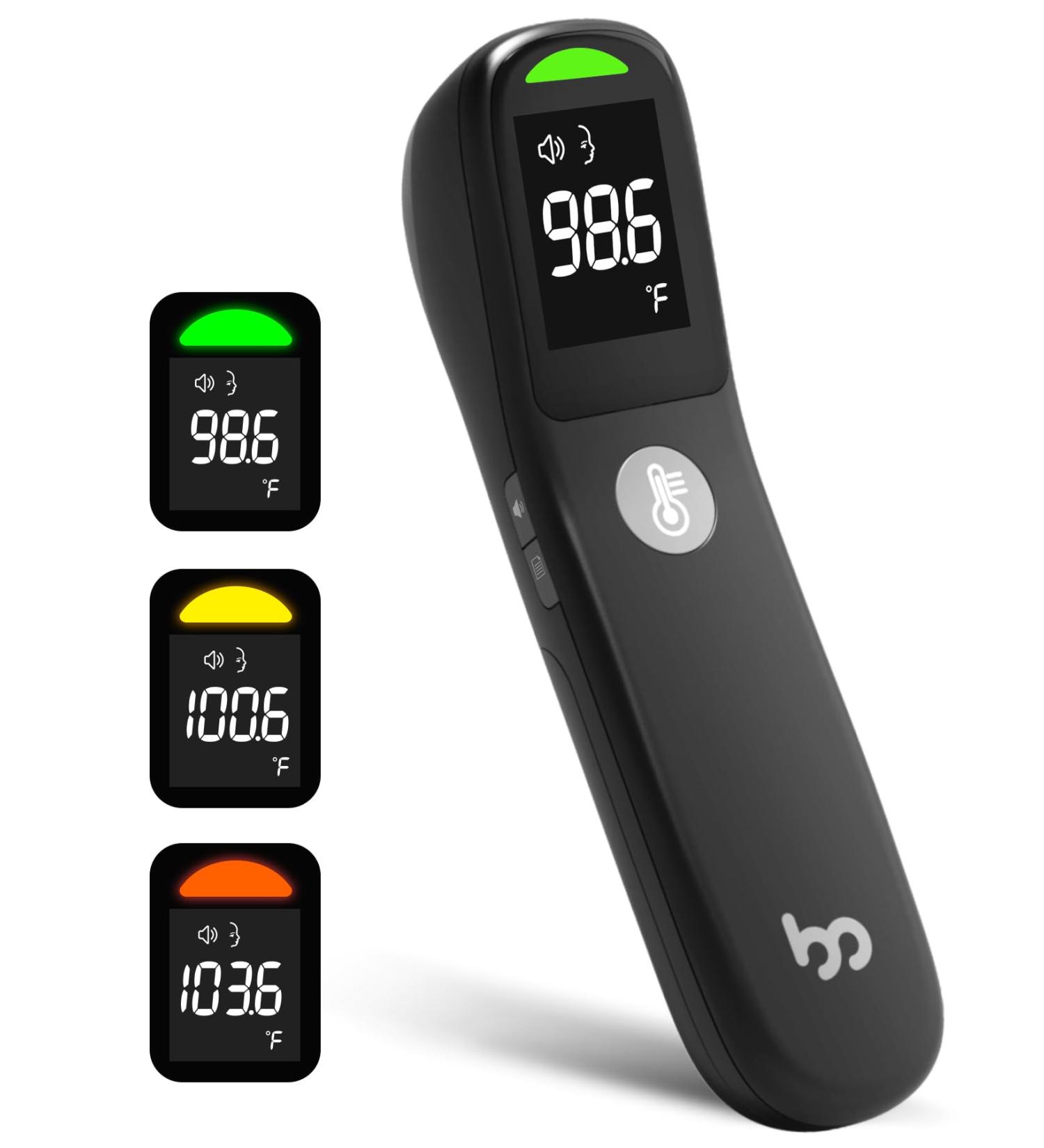 Buy No-Touch Forehead Thermometer - 1s Accurate Reading 3-Color Indicator & Fever Alarm - 2-in-1 Infrared Thermometer for Adults & Kids - Ships Internationally - Buy Online on GoSupps.com