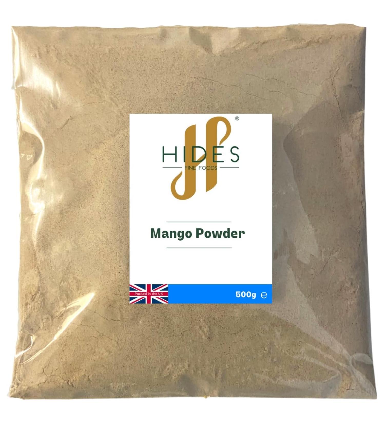Hides Fine Foods - Mango Powder (Amchoor) 500g - Suitable for Vegetarians -Indian Cooking - Curries - Chutneys - Marinades - Soups - Thickener - Full of Antioxidants - Buy Online on GoSupps.com