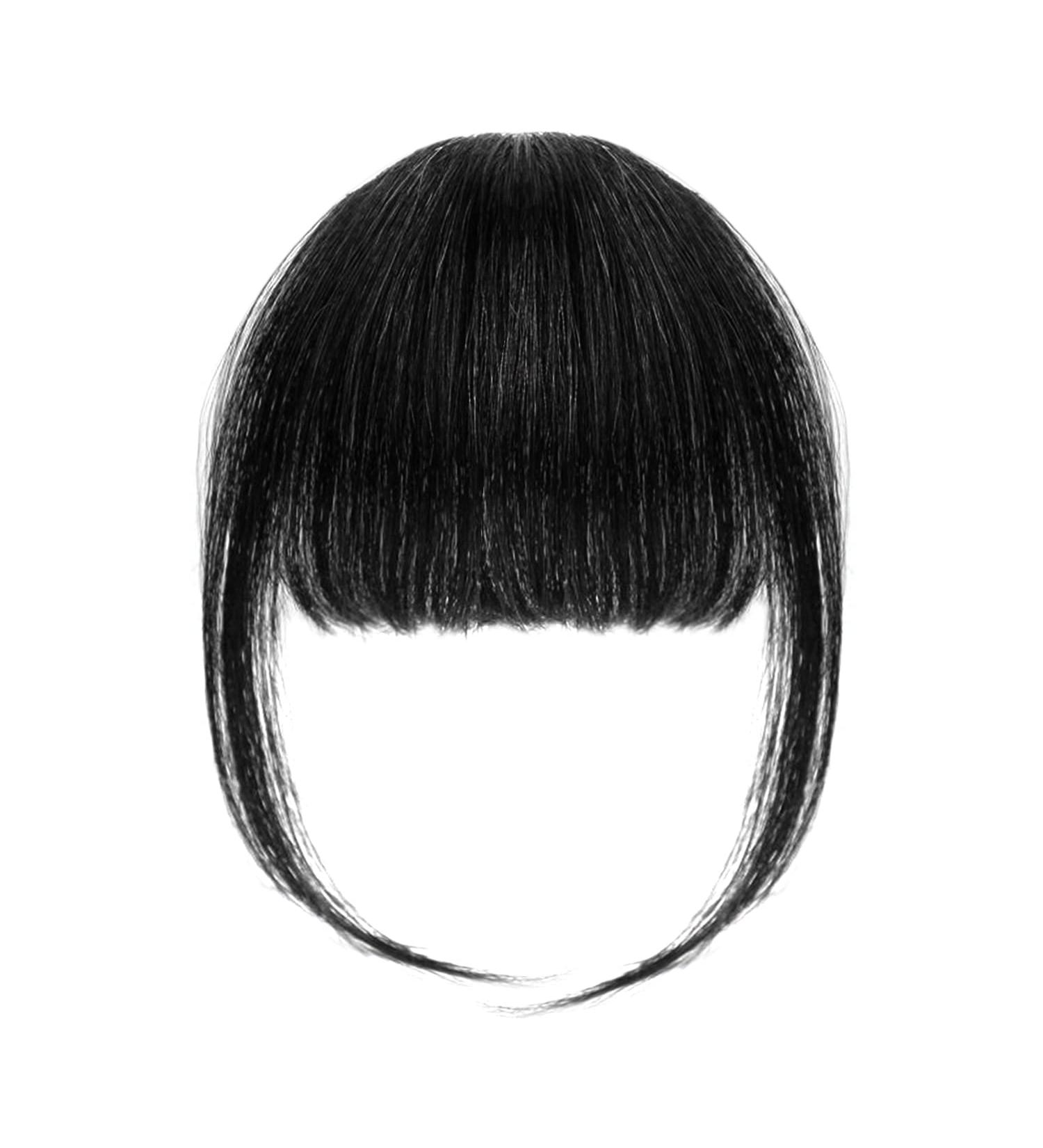 Clip in Fringe Clip in Bangs for Women Hair Extensions with Temples Hairpieces Fashion Wispy Bangs Fringe Air Bangs Clip for Daily Wear Y7LHJFP (black) - Buy Online on GoSupps.com