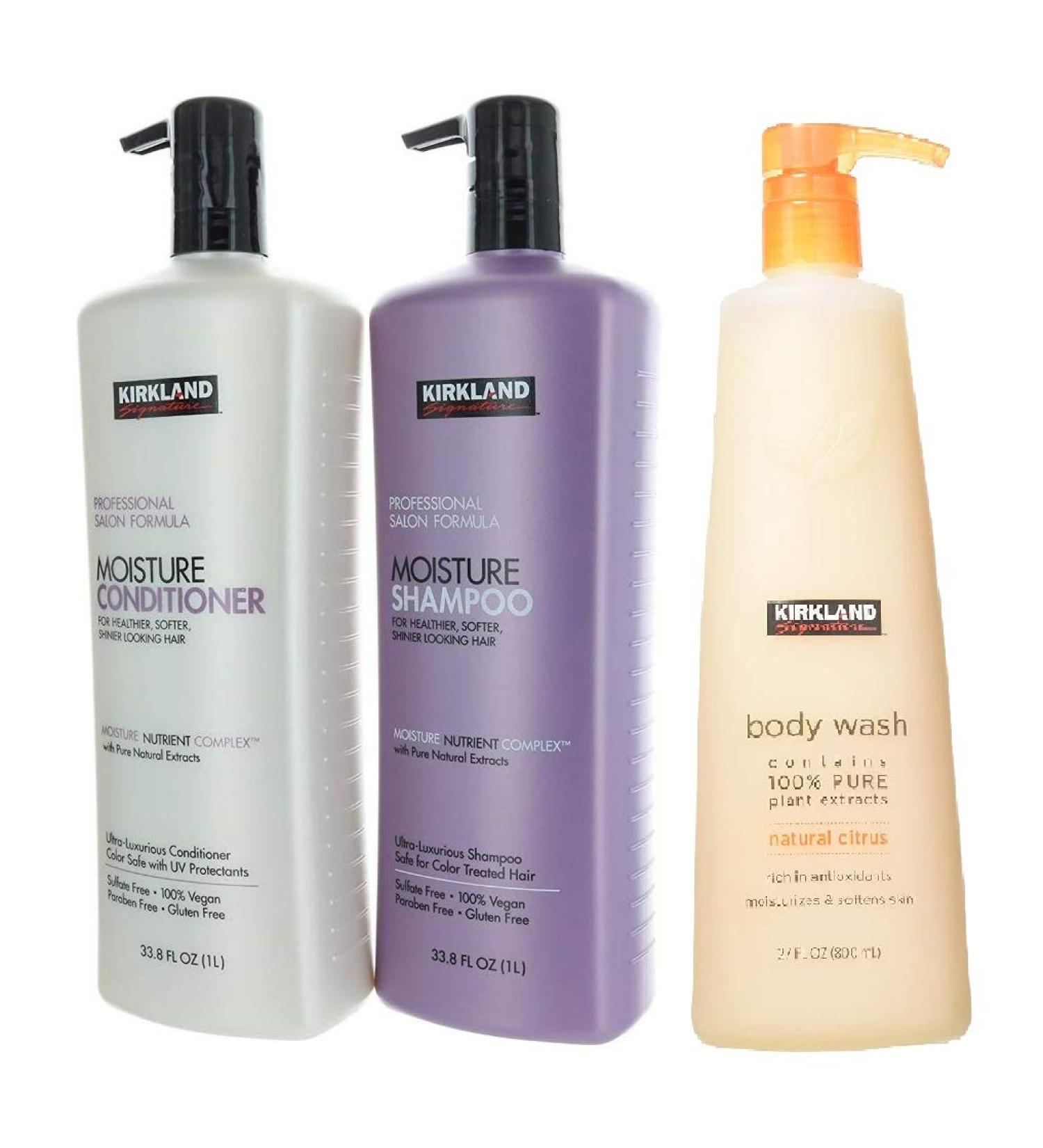 Kirkland Signature Professional Salon Formula Bundle - Shampoo & Conditioner (33.8 fl oz each) + 2 Body Washes (27 fl oz) - Best International Shipping Option - Buy Online on GoSupps.com