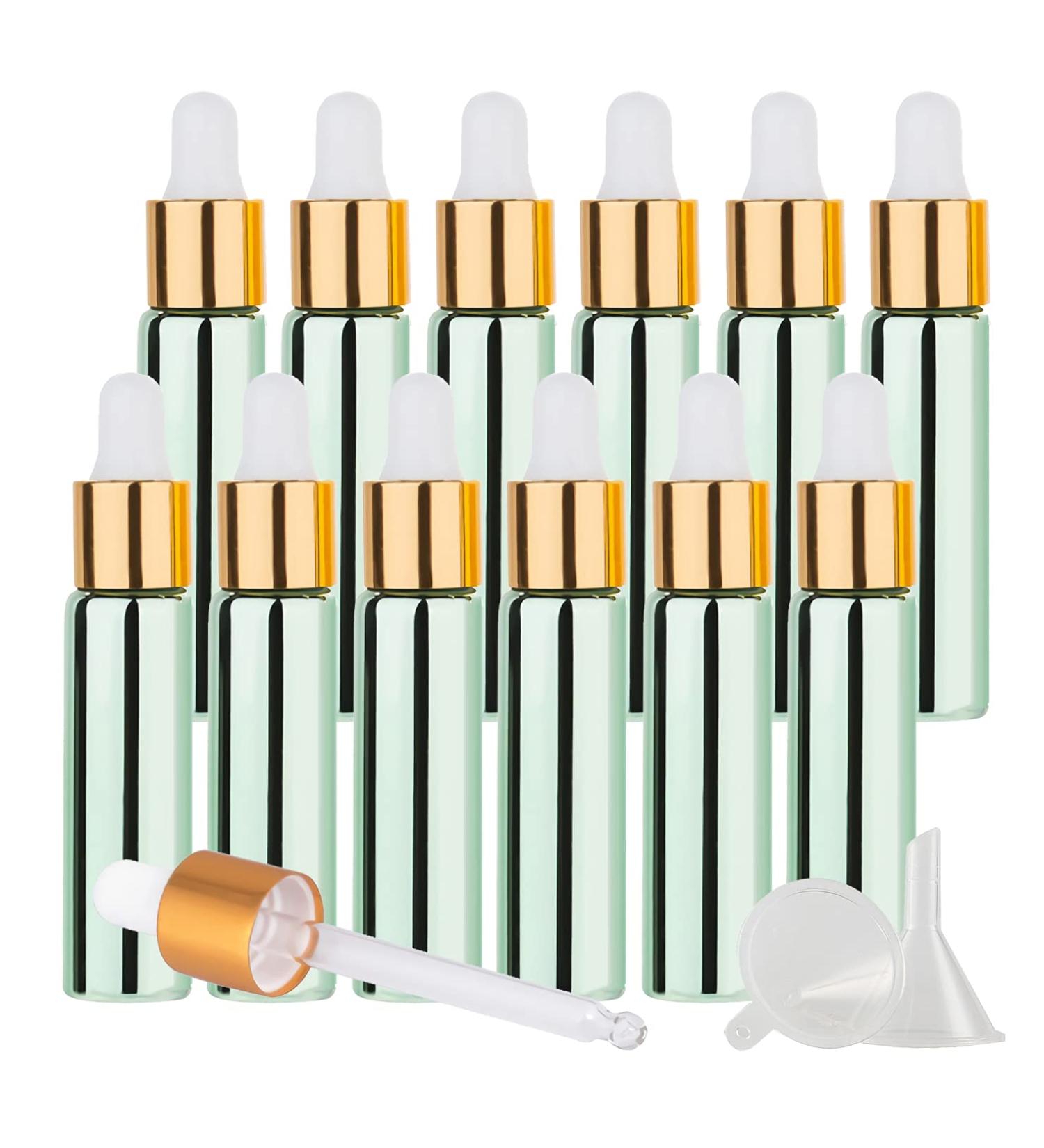 Buy Tianzd 24-Pack 10ml Chrome Green Drip Bottles with Glass Pipettes - Ideal for Essential Oils & Perfumes - Buy Online on GoSupps.com