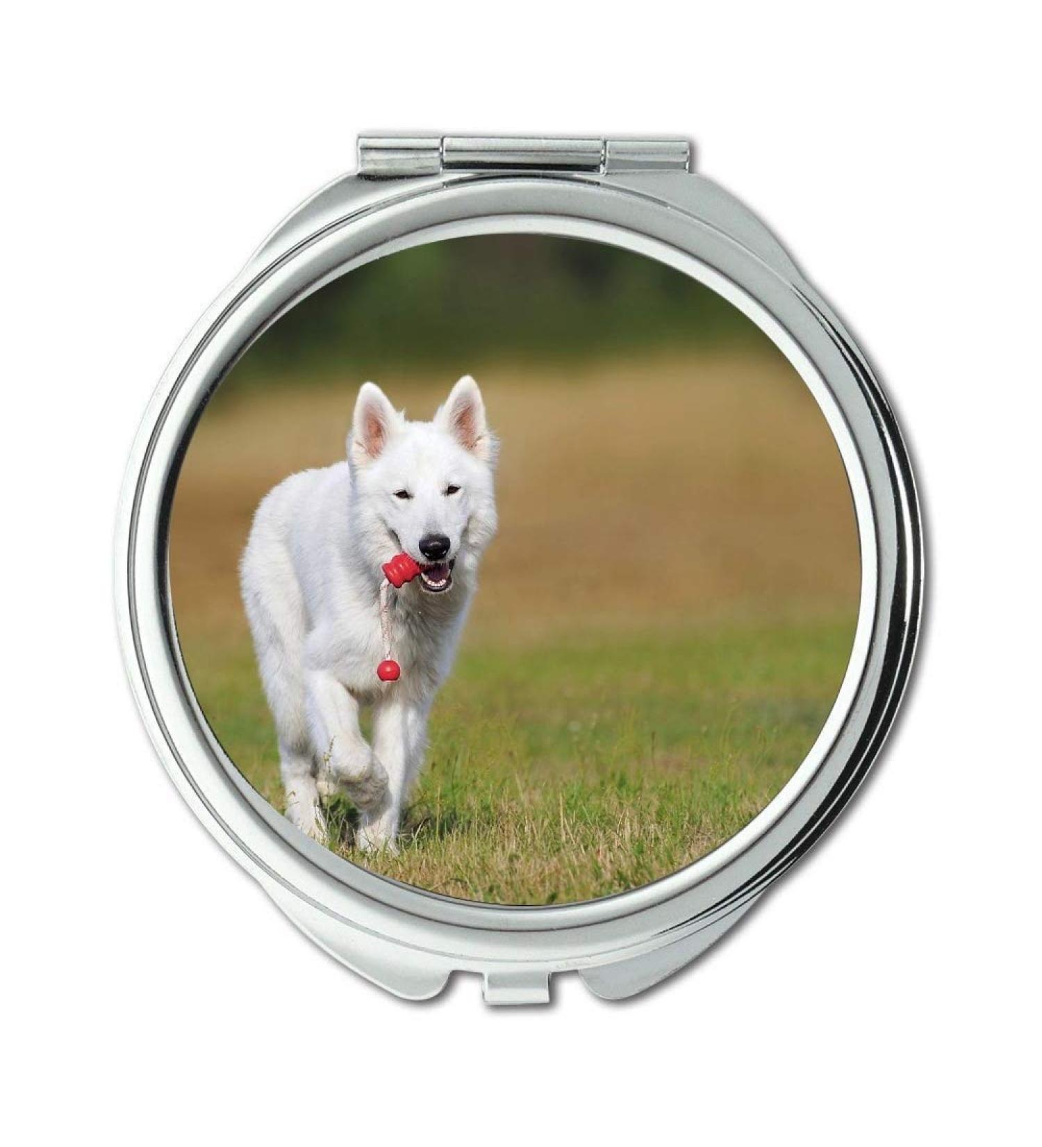 Mirror Travel Mirror Swiss Shepherd Dog Dog White Animal Play Pet Pocket Mirror portable mirror - Buy Online on GoSupps.com