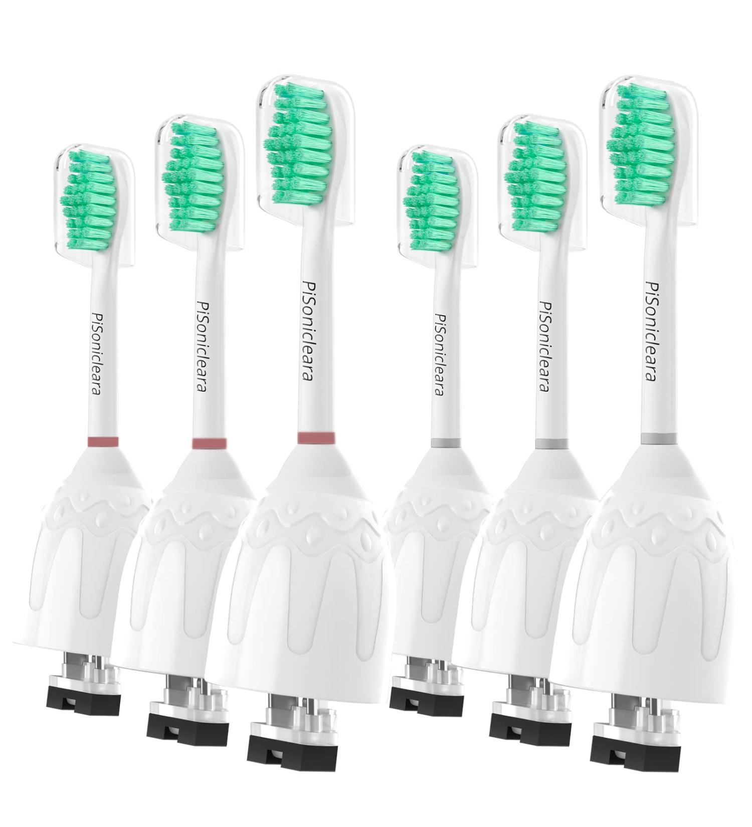 Pisonicleara Replacement Toothbrush Heads (6 Pack) - Compatible with Philips Sonicare E-Series HX7022/66 - Essence CleanCare Elite Advance Xtreme Brush Refill - Buy Online on GoSupps.com
