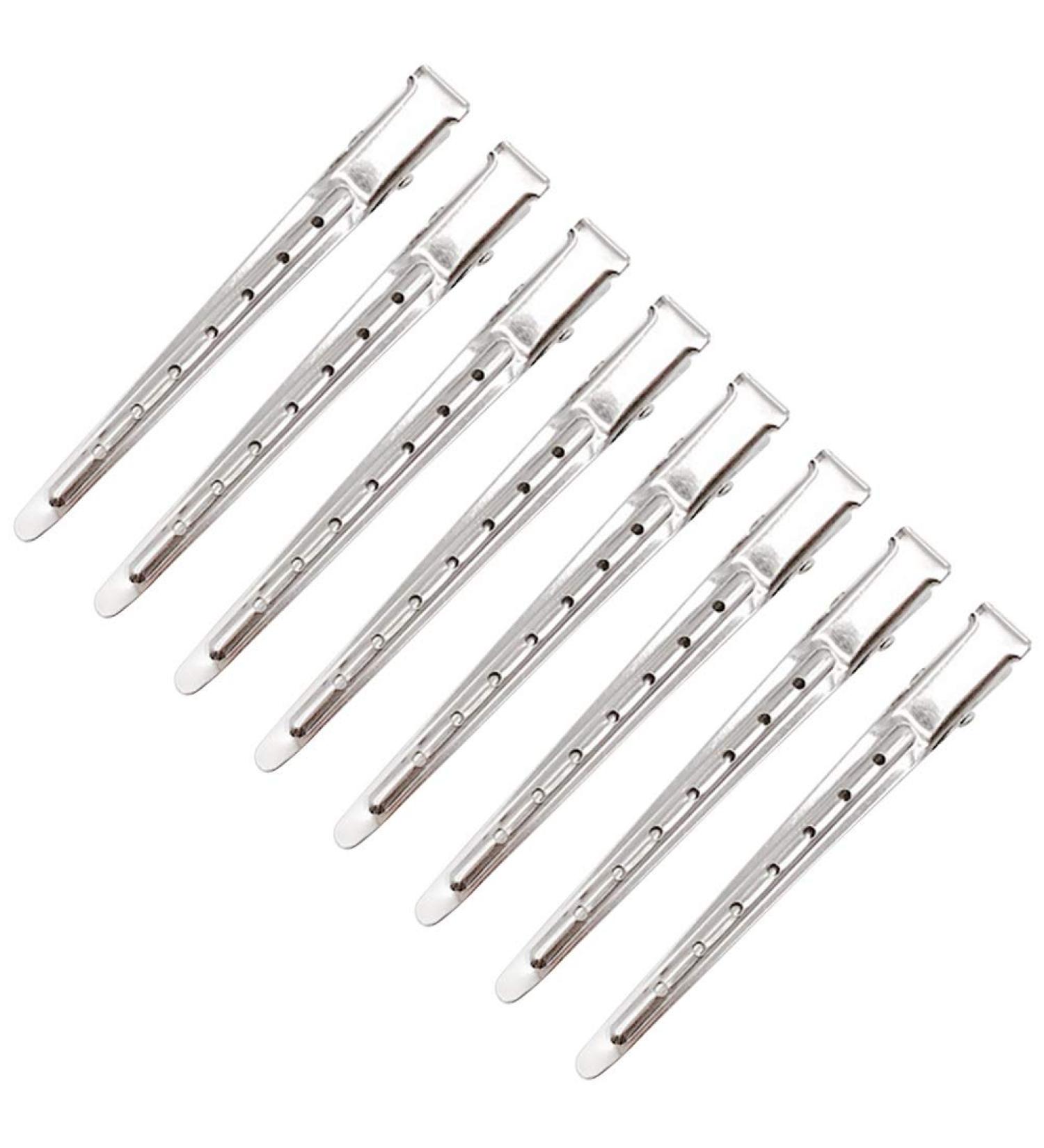 Minkissy 20pcs Styling Hair Clips Sectioning Clips Stainless Steel Salon Duckbill Clips Metal Alligator Hair Clips for Salon Barber Hairdressing Tool(Silver) - Buy Online on GoSupps.com