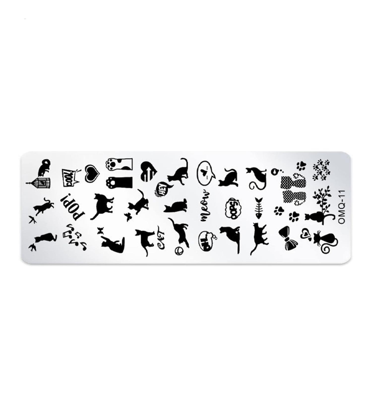 Shop Set of Image Stencils - Flowers & Geometry Cartoon Patterns for Nail Art | International Shipping Available - Buy Online on GoSupps.com