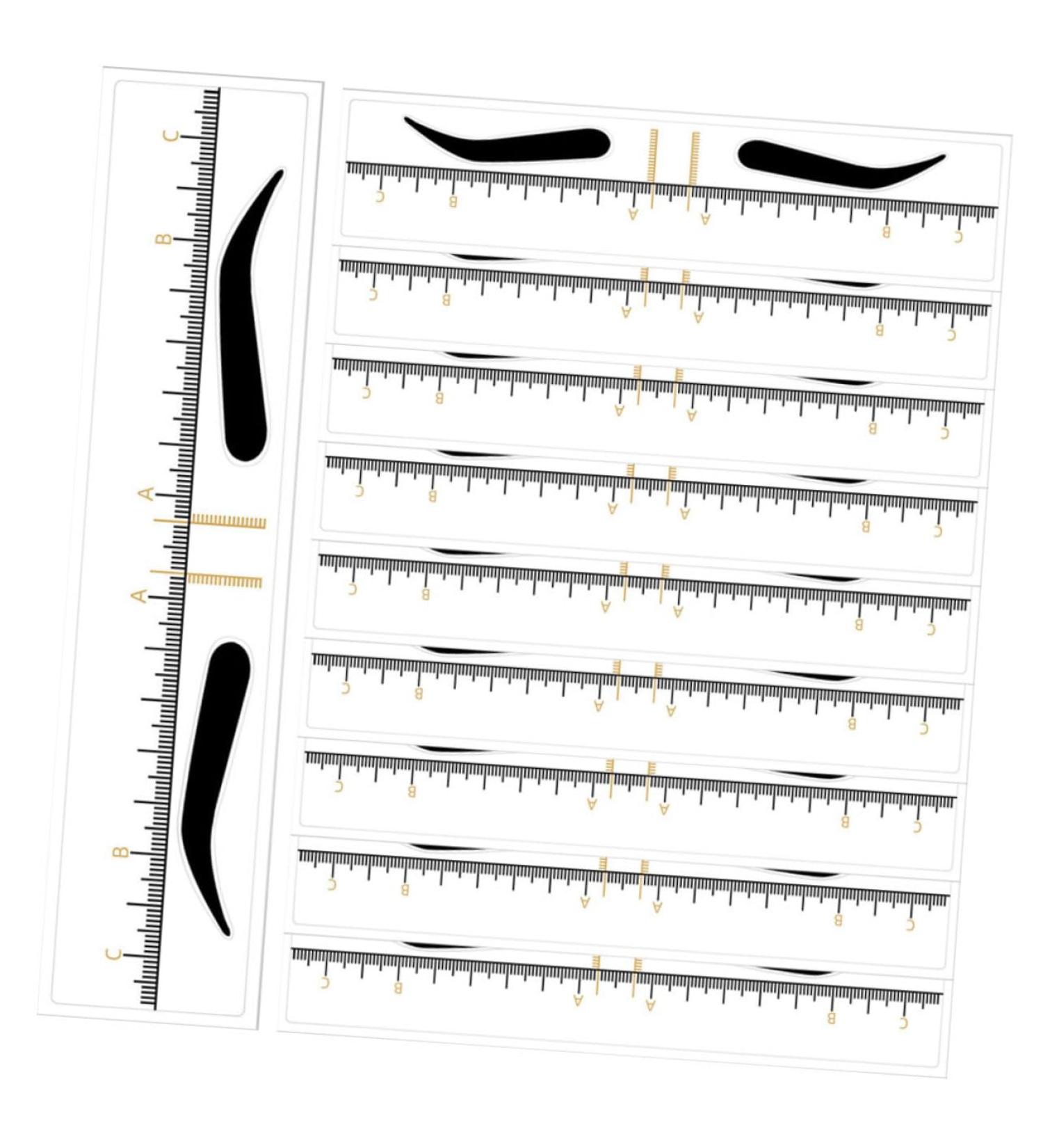 VINTORKY Eyebrow Stencil 50pcs Makeup Rulers Yellow Stencils Stencil Women Template Trimmer Stamp Sticker Kit for Brow Diy 18.00X3.80X0.10CM Yellow - Buy Online on GoSupps.com