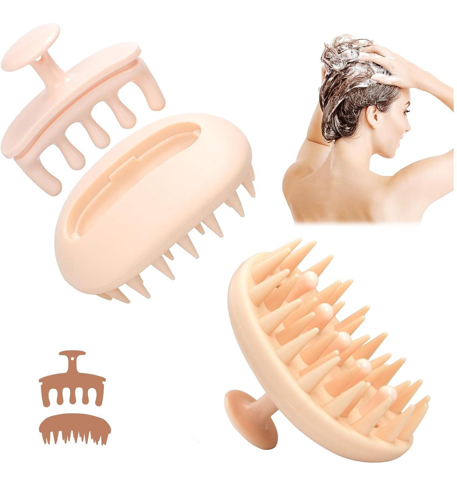 2-in-1 Pink Scalp Massage & Shampoo Brush | Reduces Dandruff & Stimulates Hair Growth - Perfect for Head Massage - Buy Online on GoSupps.com