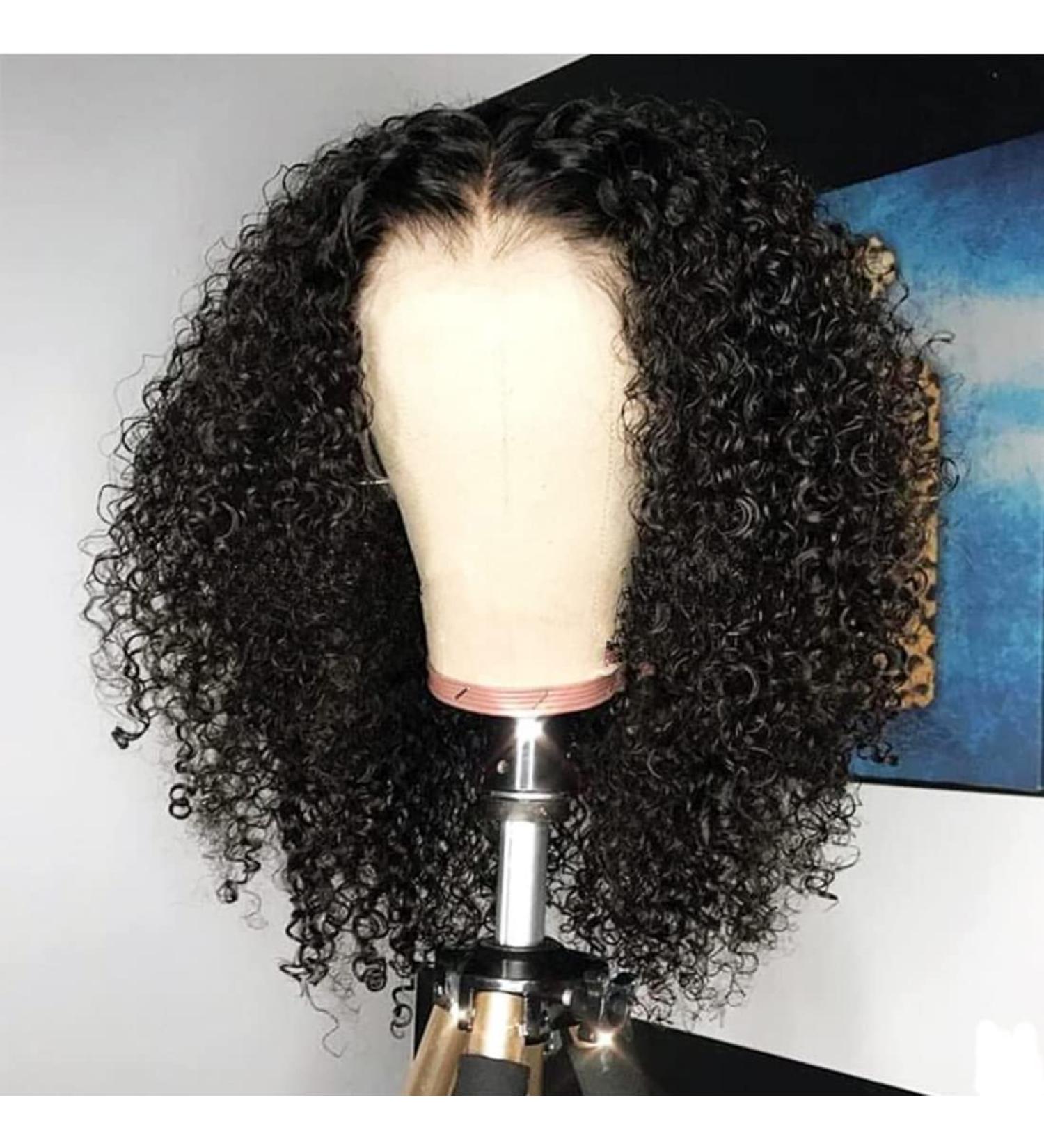 Mongolian Curly Lace Front Wig 13x4 HD Human Hair 180% Density 14inch - Best Selling Deep Kinky Curly Wig for Black Women - Buy Online on GoSupps.com