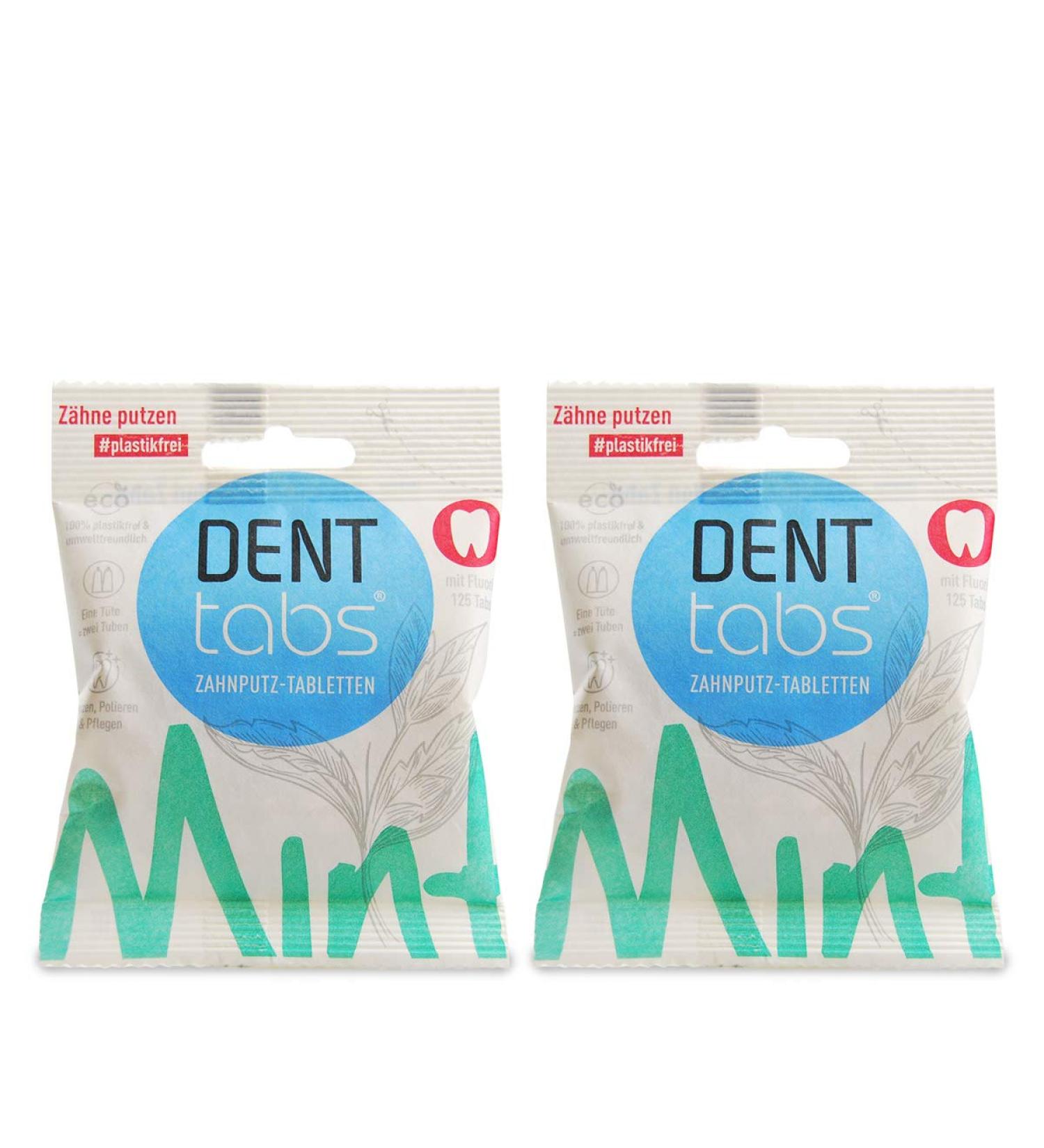 Denttabs Fluoride Toothpaste Tablets - 2 x 125 Pcs | Eco-Friendly International Shipping - Buy Online on GoSupps.com
