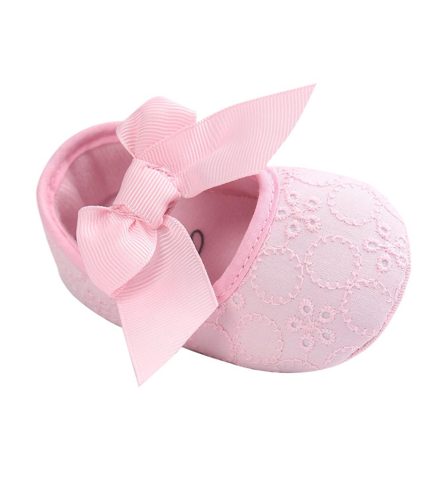 LACOFIA Baby Girls Christening Shoes | Anti-Slip Soft Sole Prewalkers | 3-6 Months | Pink - Buy Online on GoSupps.com