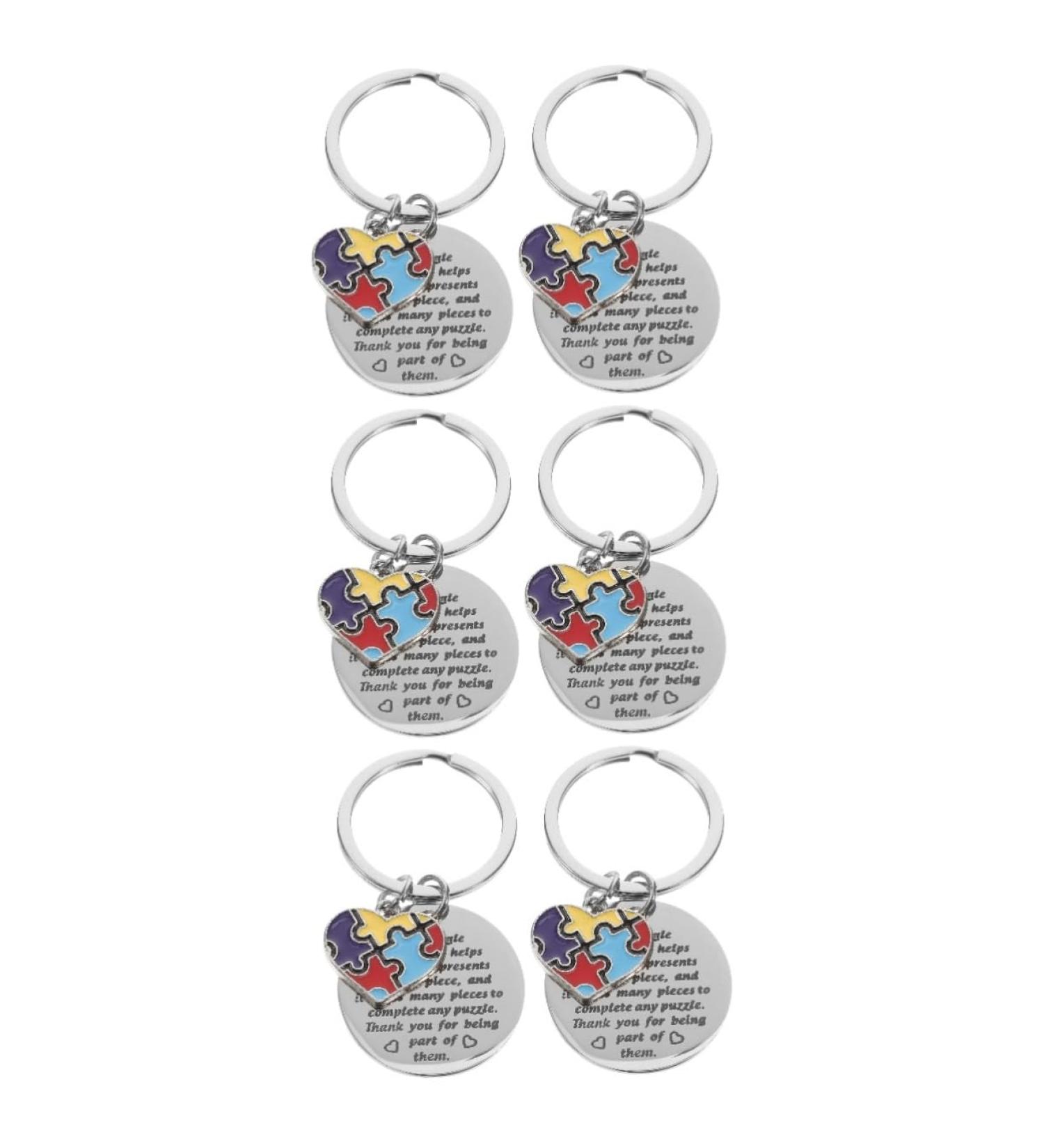 Toyvian 6 STK Key Pendants Keychain - Rustproof Steel Puzzle Jewelry Charm for Friendship & Awareness - Buy Online on GoSupps.com