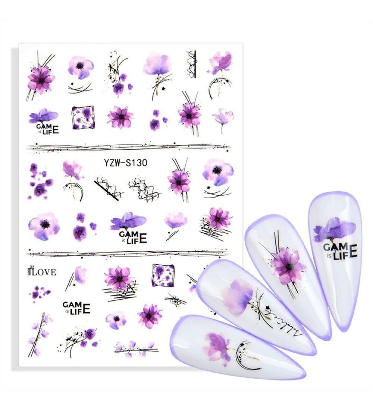 1 Sheet Decoration Sweet Summer Series Nail Sticker Butterfly-shape Lavender Decals Stickers(YZW-S130) - Buy Online on GoSupps.com