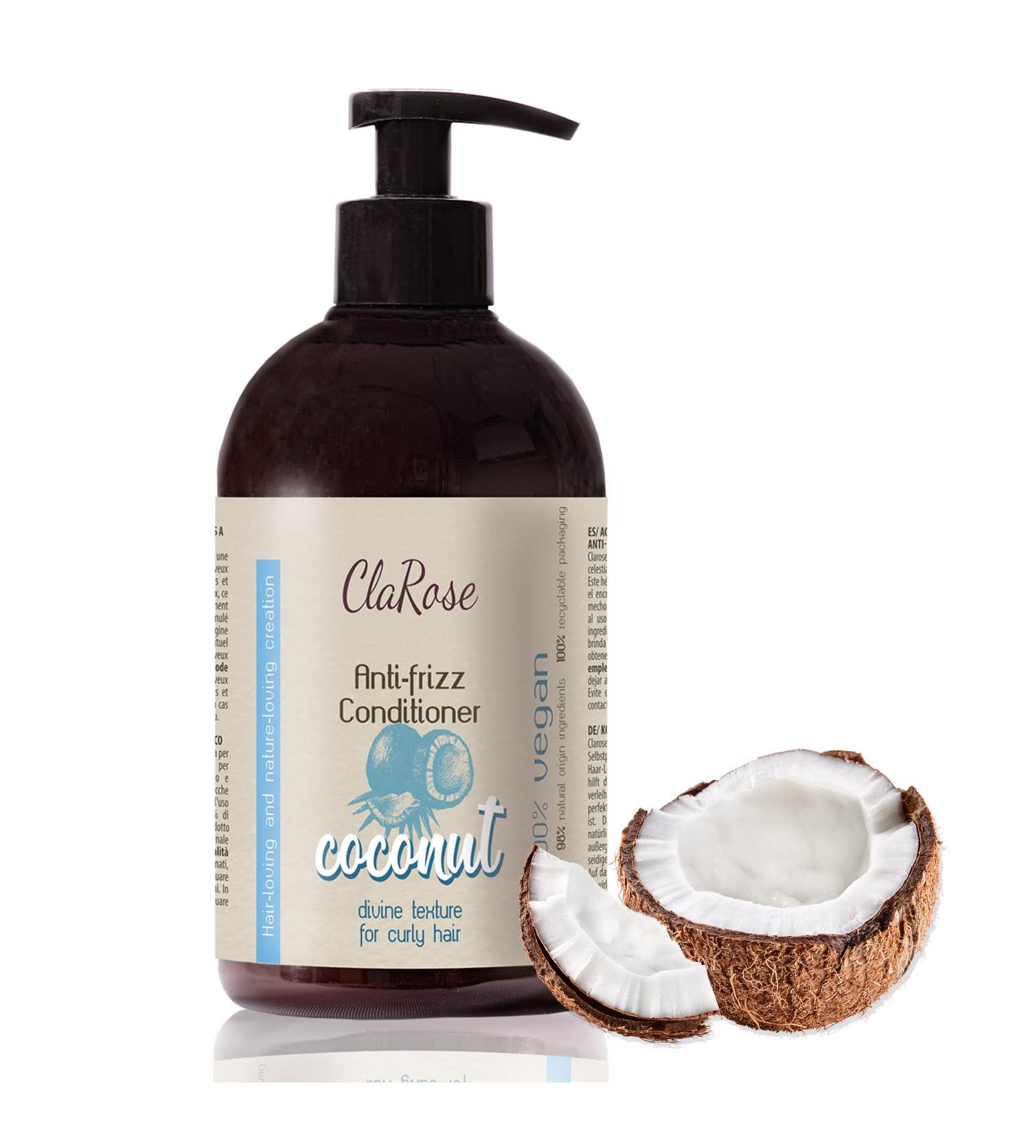  ClaRose ClaRose Premium Hair Spa Vegan Anti-Frizz Conditioner Enriched with 100% Natural Coconut Oil for Curly Hair 500ml - Buy Online on GoSupps.com