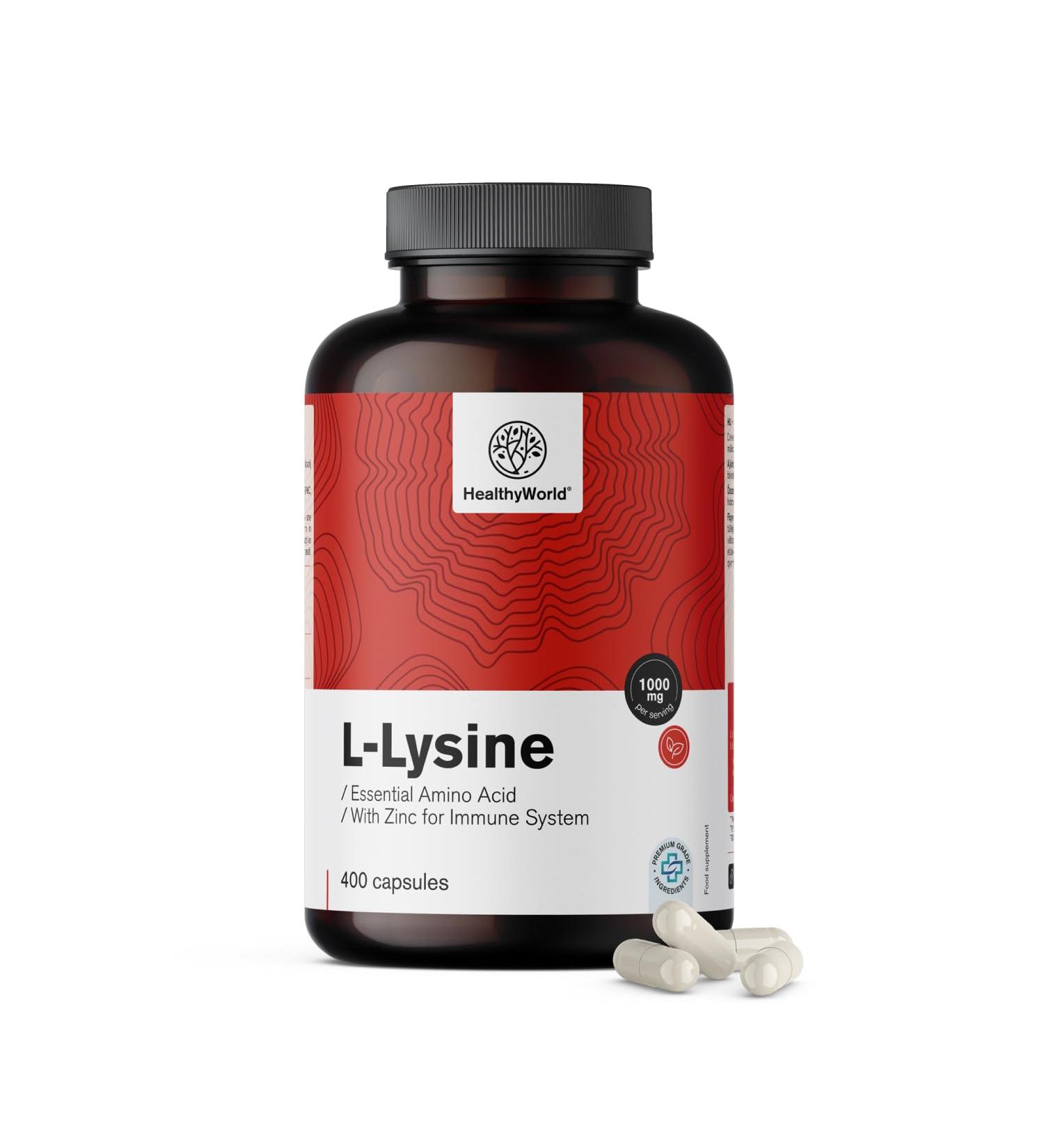 Be Healthy Group doo LLysine Hydrochloride Form 1000 mg per Daily Dose With Zinc 400 Vegetable Capsules Essential Amino Acid Without Additives 6month supply - Buy Online on GoSupps.com