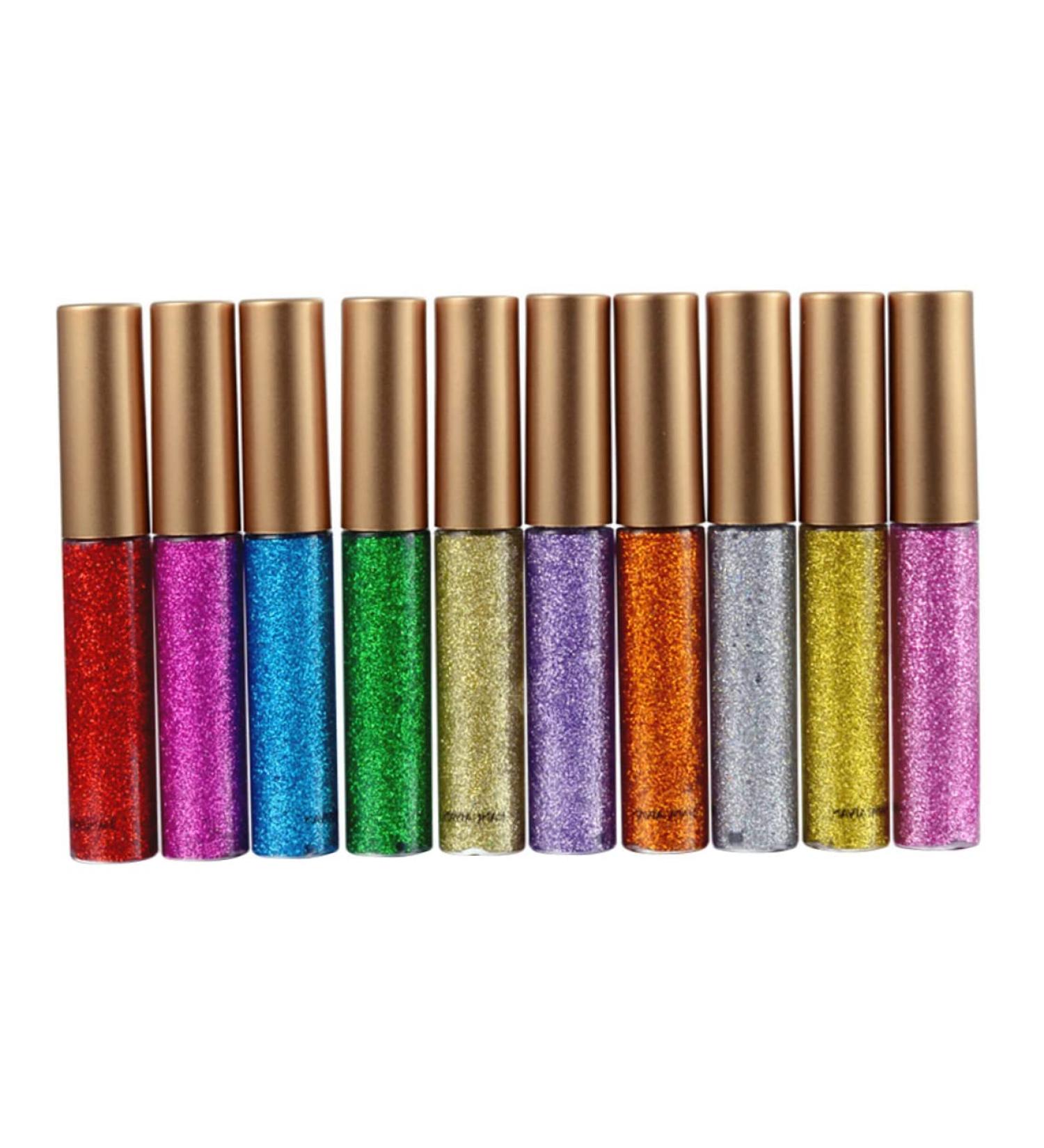 FOMIYES Glitter Eyeliner 10pcs Liquid Eyeliner Shinny Eyeliner Shiny Eyeshadow Eye Shadow Sequins Liquid Eyeshadow - Buy Online on GoSupps.com
